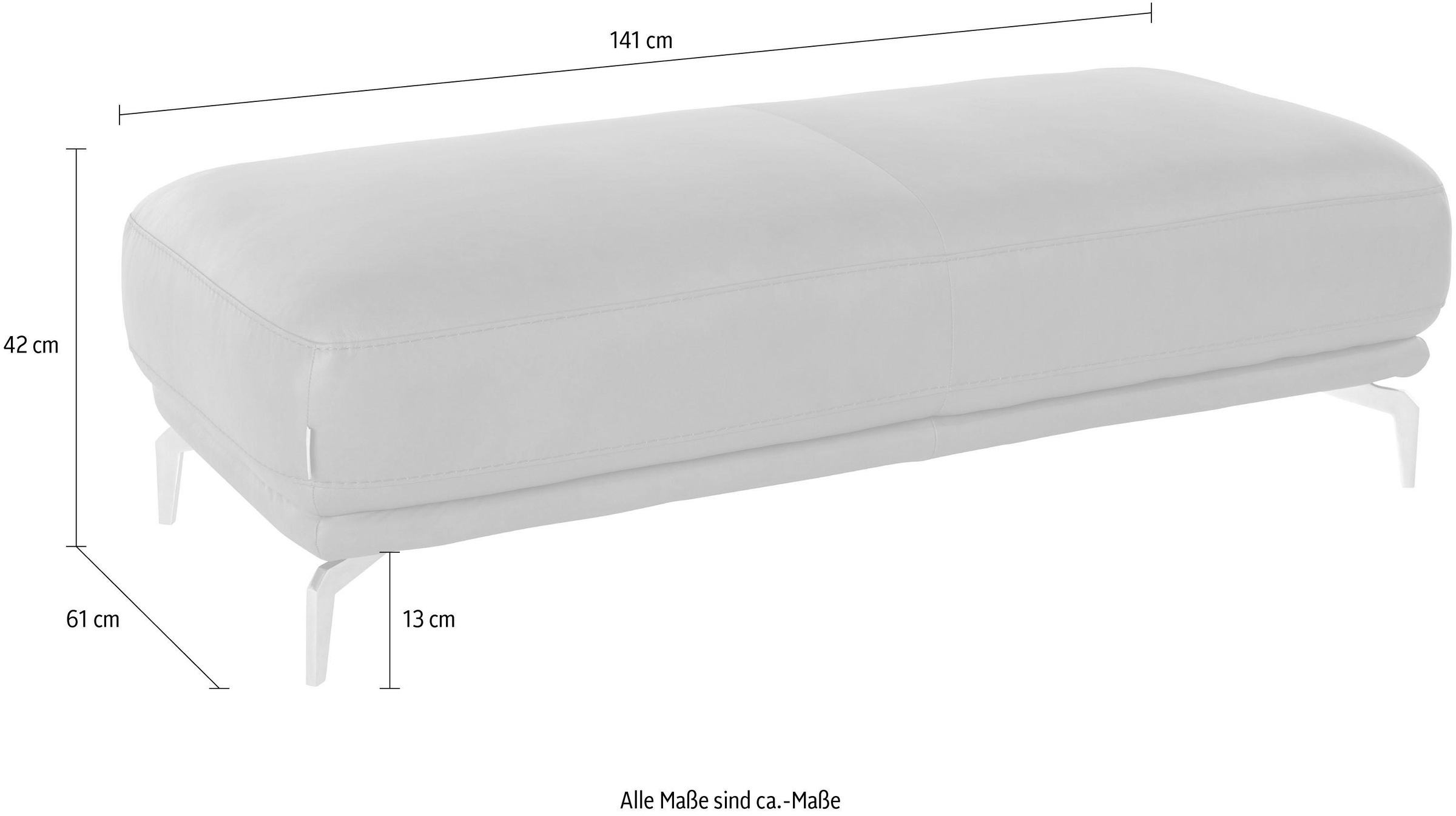 W.SCHILLIG Hocker »montanaa« mit Metallfüßen in Chrom glänzend, Breite 141 cm
