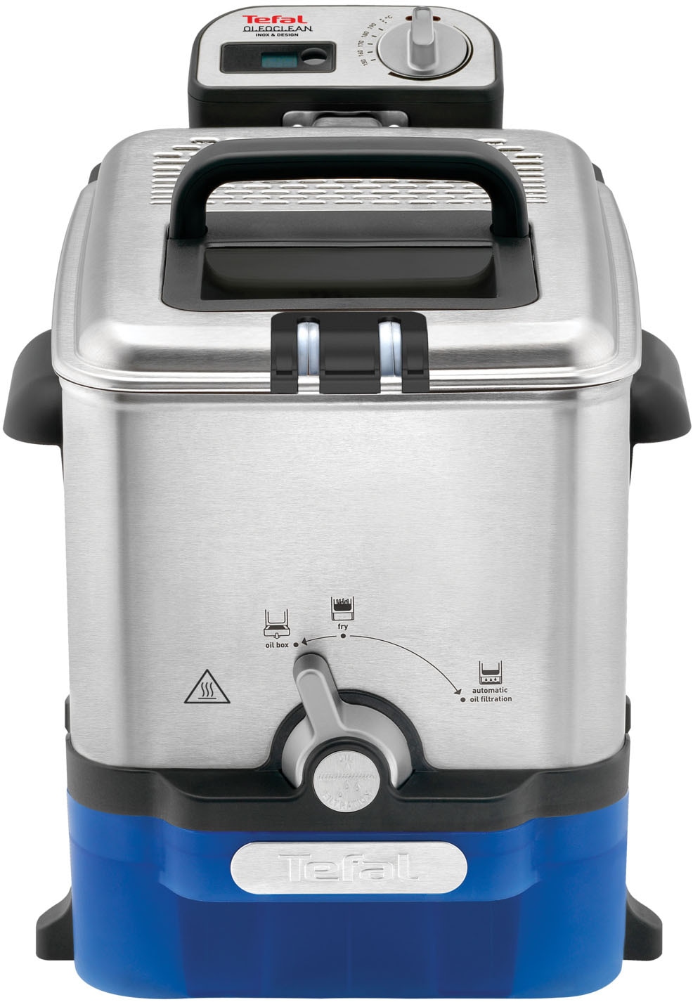Tefal Kaltzonenfritteuse »Oleoclean Pro Inox & Design«, 2300 W, automatische Öl/Fett Filterung, Timer, Thermostat, 3,5l Öl, FR8040