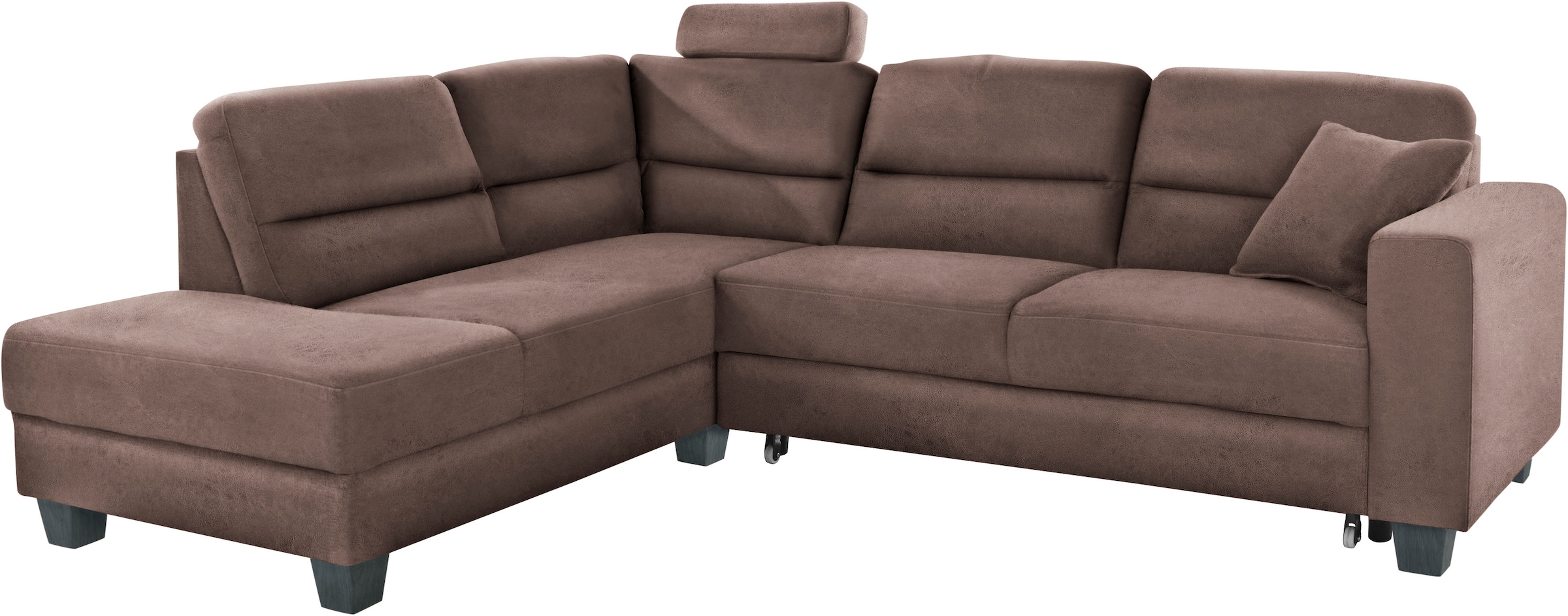 TRENDMANUFAKTUR Ecksofa »Chamber, zeitlos & elegant, B/T 245/203cm, bequem, L-Form«, inklusive einer Kopfstütze, wahlweise mit Schlaffunktion