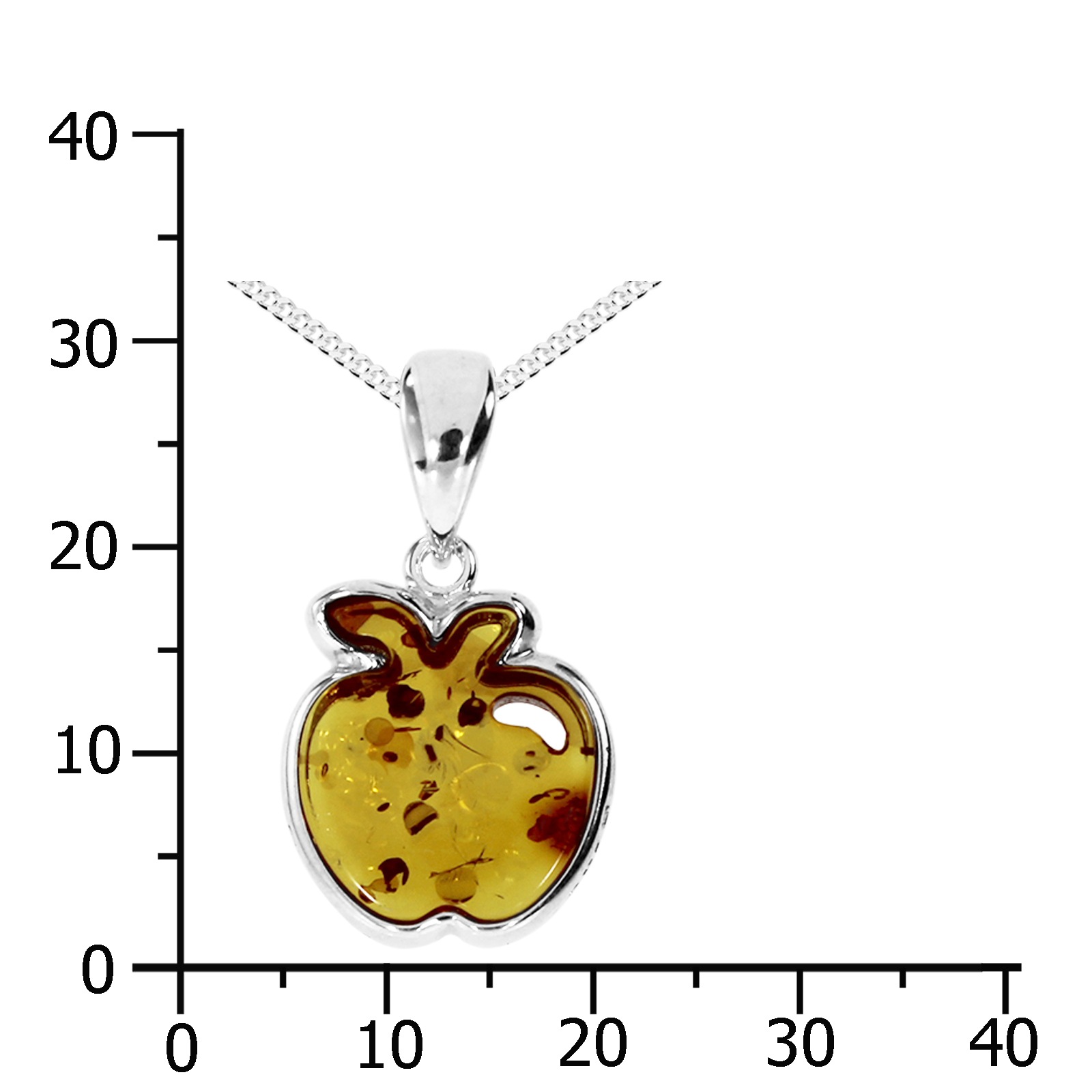 OSTSEE-SCHMUCK Kette mit Anhänger »- Apfel - Silber 925/000 - Bernstein«