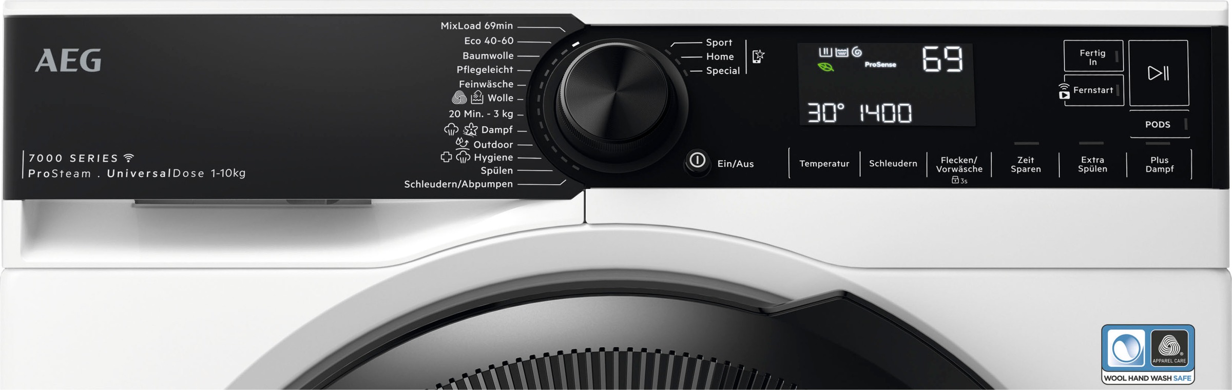 AEG Waschmaschine Serie 7000 »LR7EA610FL 914501652«, 10 kg, 1600 U/min, ProSteam - Dampf-Programm für 96 % weniger Wasserverbrauch & Wifi