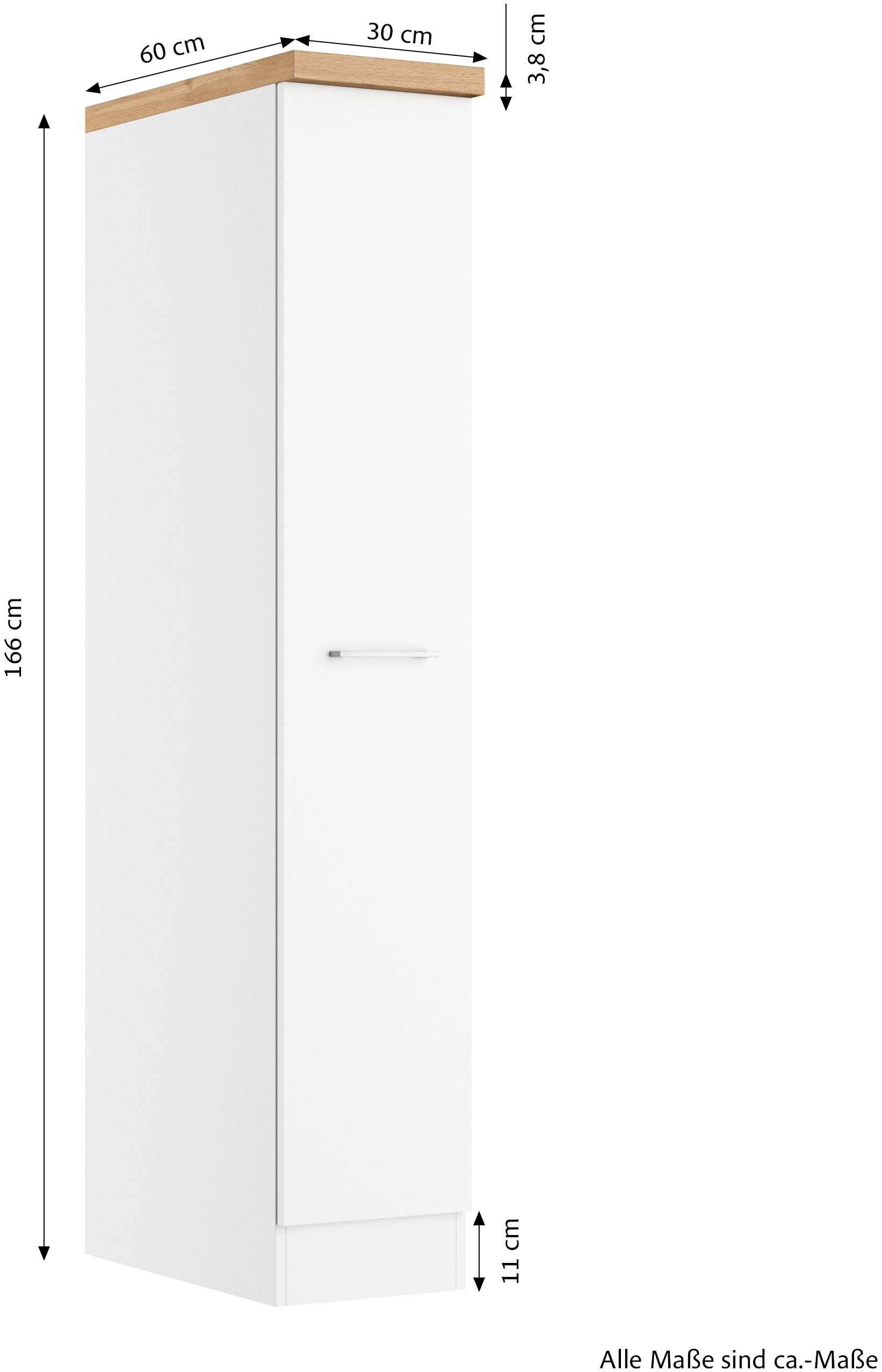 KOCHSTATION Apothekerschrank »KS-Milan« Apothekerschrank 30 cm, matte oder hochglänzende Fronten