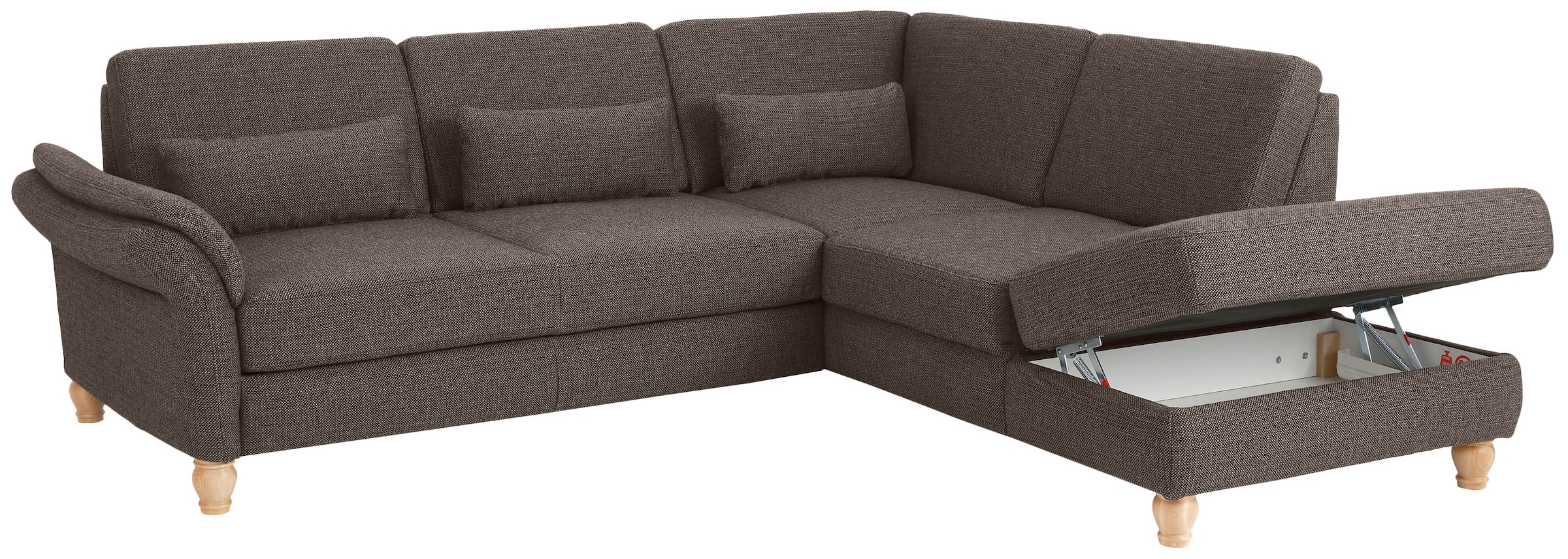 Home affaire Ecksofa »Palace L-Form«, incl. Sitztiefenverstellung, wahlweise mit Bettfunktion und Stauraum