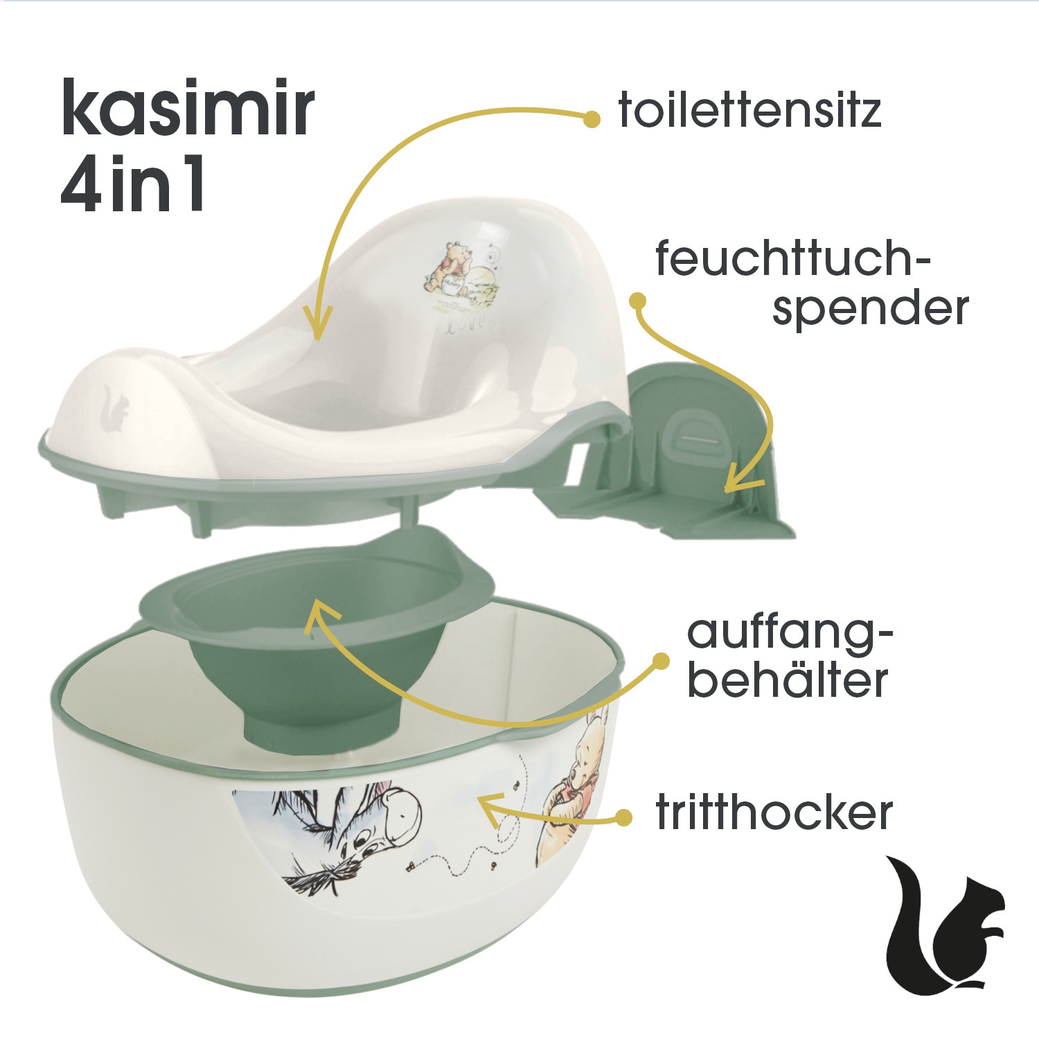 keeeper Toilettentrainer »kasimir babytopf deluxe 4in1, winnie nordic white«, Made in Europe, FSC® - schützt Wald - weltweit