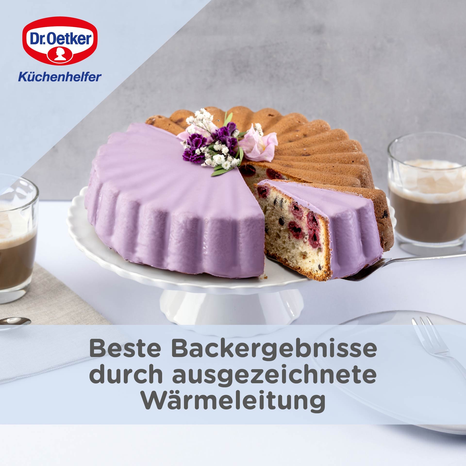 Dr. Oetker Backform »Charlottenform Back-Liebe Emaille, Ø 28 cm, ozeanblau«