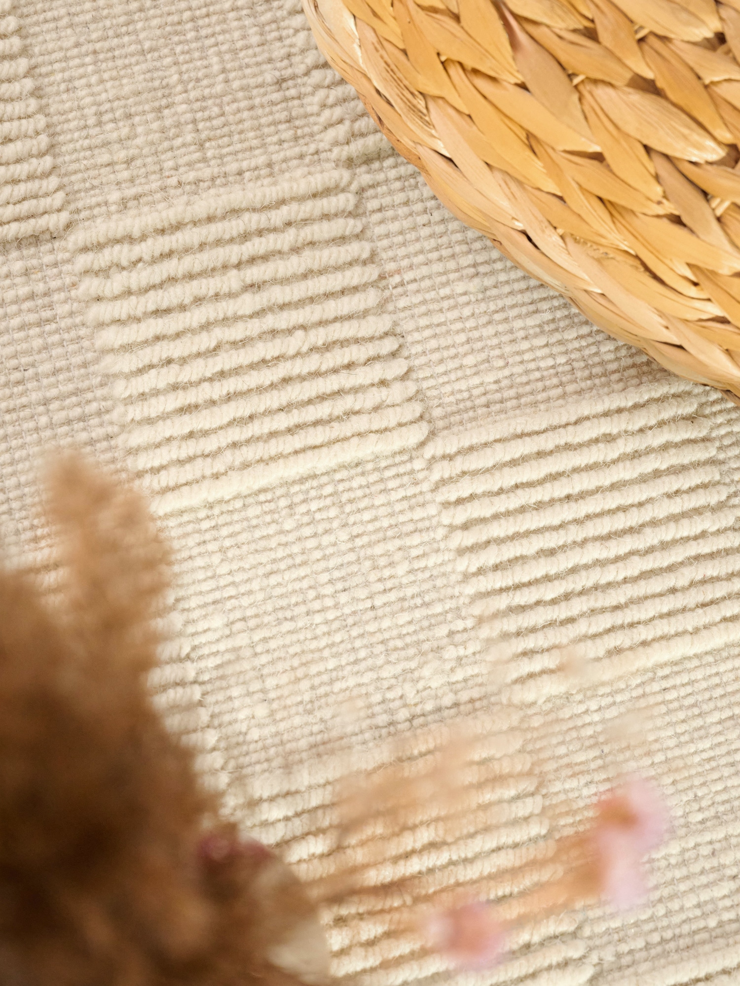 Villeroy & Boch Wollteppich »Scala« rechteckig 10 mm Höhe Handgewebt, Wolle, Kariert, Natur, 3D-Struktur, Karo, Wohnzimmer