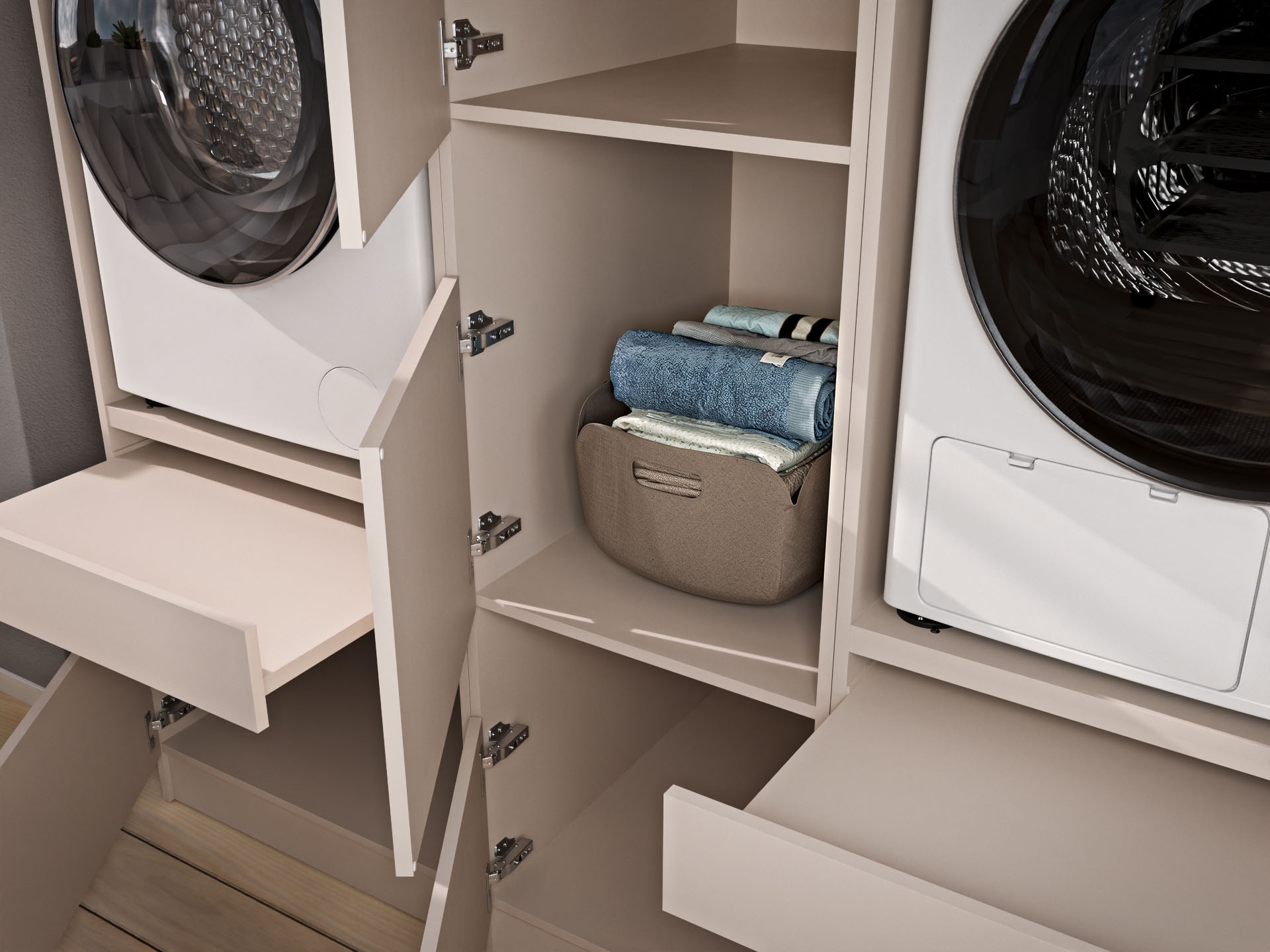 BASIC by Balculina Mehrzweckschrank-Set »Washhome B/T/H 186x68x200 cm« 3 Stk. tlg.