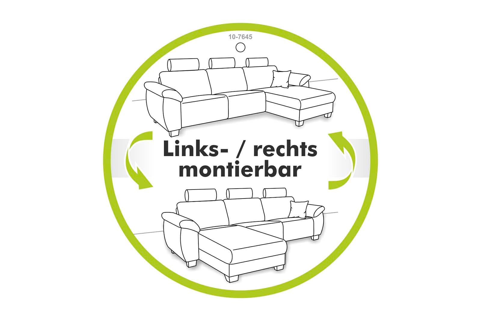 Jockenhöfer Gruppe Ecksofa »Spotlight, L-Form, mit dimmbarer LED-Beleuchtung«, inkl. Bettfunktion & Bettkasten, Ottomane links/rechts montierbar