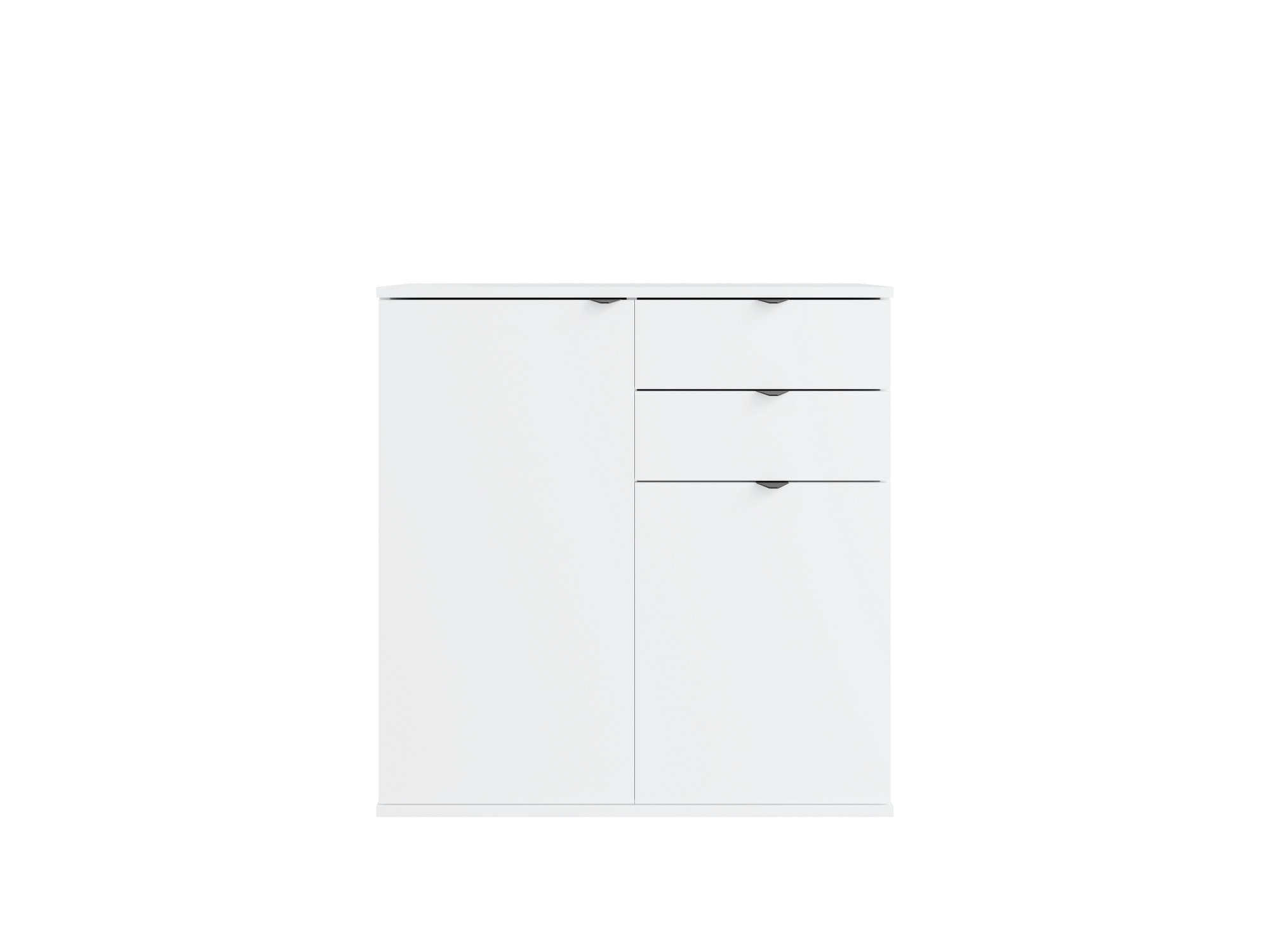 Home affaire Kommode »THALIANA Sideboard mit 2 Türen und 2 Schubladen, Breite 80 cm« Schrank in 3 Farben erhältlich, schwarze Metallgriffe, viel Stauraum