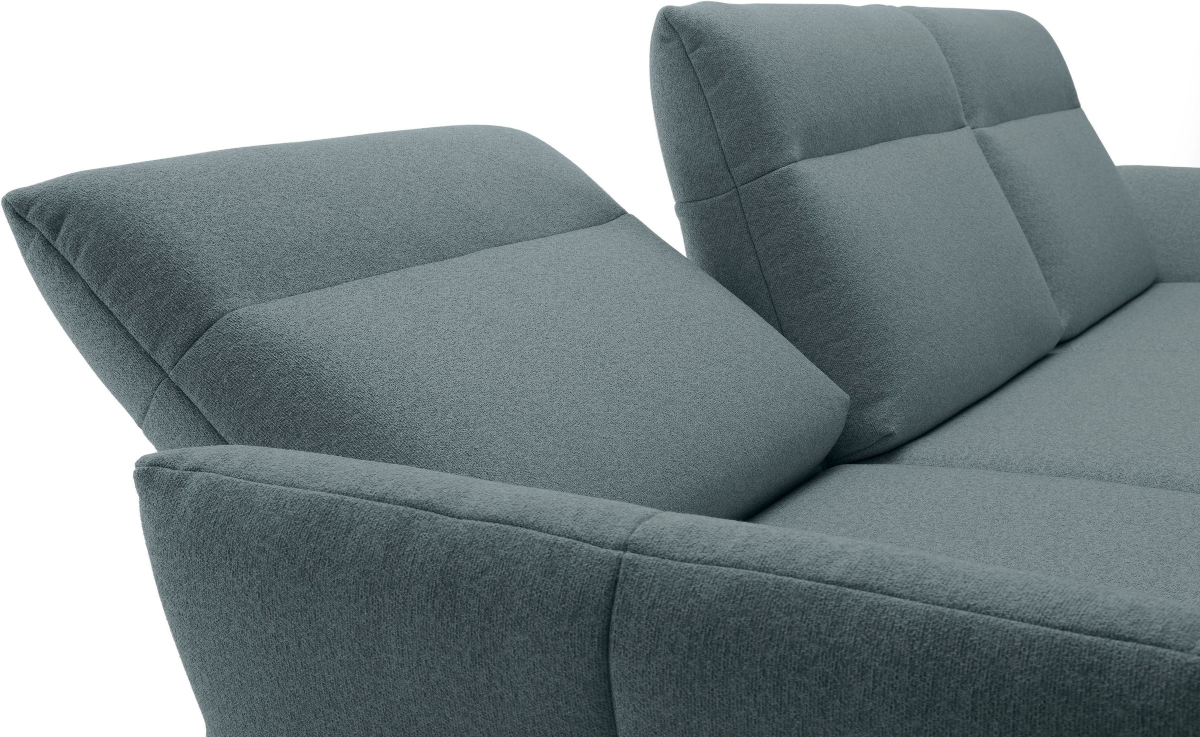 Creation BY ROLF BENZ Ecksofa »CR.460«, Sockel in Eiche, Winkelfüße in Umbragrau, Breite 338 cm