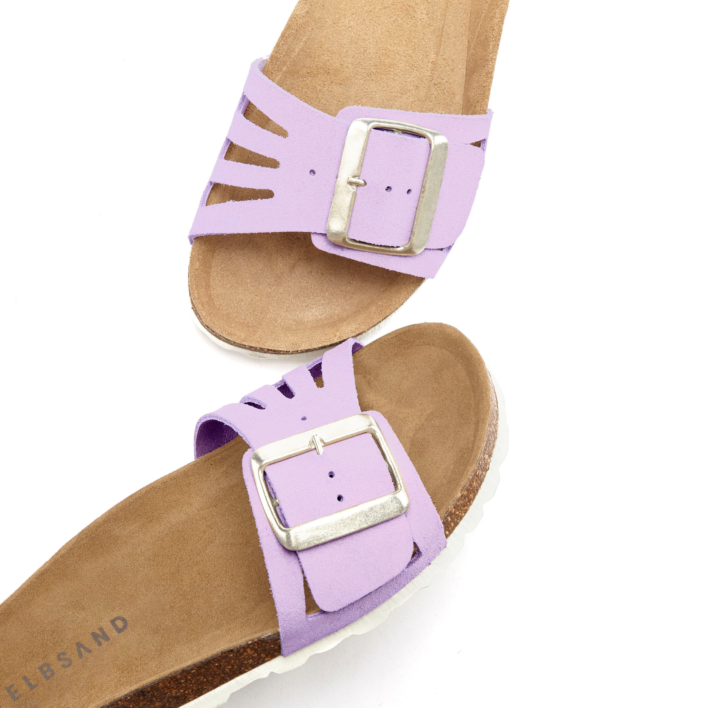 Elbsand Pantolette »Sandale«, Mule, offener Schuh aus Leder mit weichem Komfortkorkfußbett