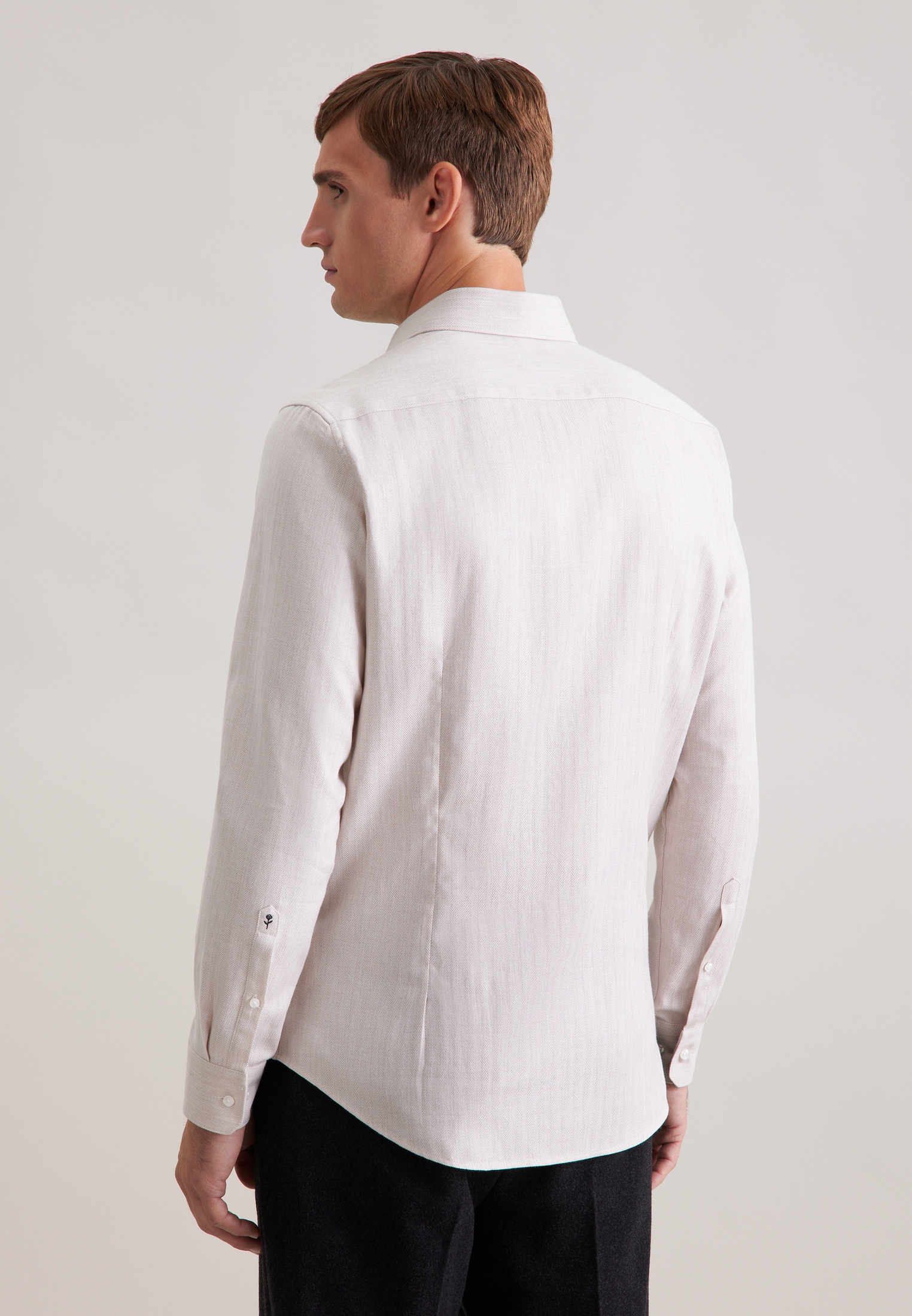 seidensticker Flanellhemd »Schwarze Rose« Shaped 1/1 Kentkragen Fischgrat