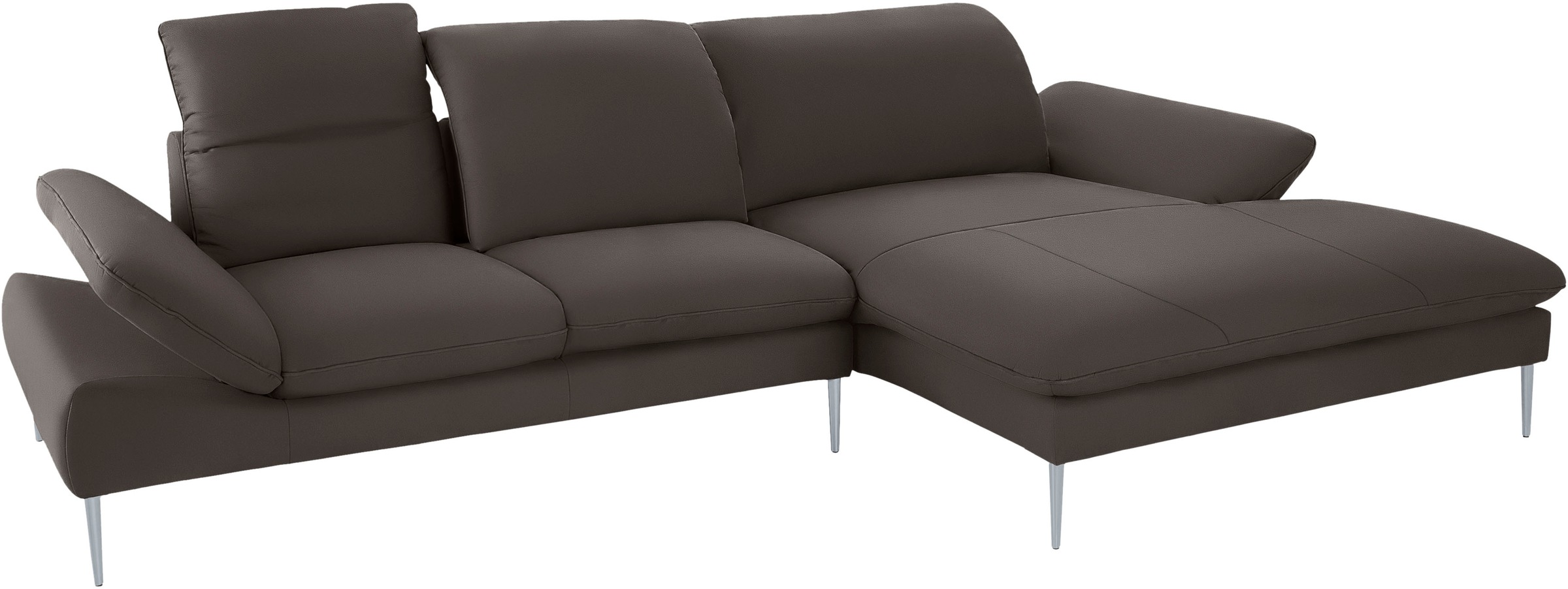W.SCHILLIG Ecksofa »enjoy&MORE, Designsofa, bequem, zeitlos und elegant, L-Form«, mit Sitztiefenverstellung, Füße silber matt, Breite 340 cm
