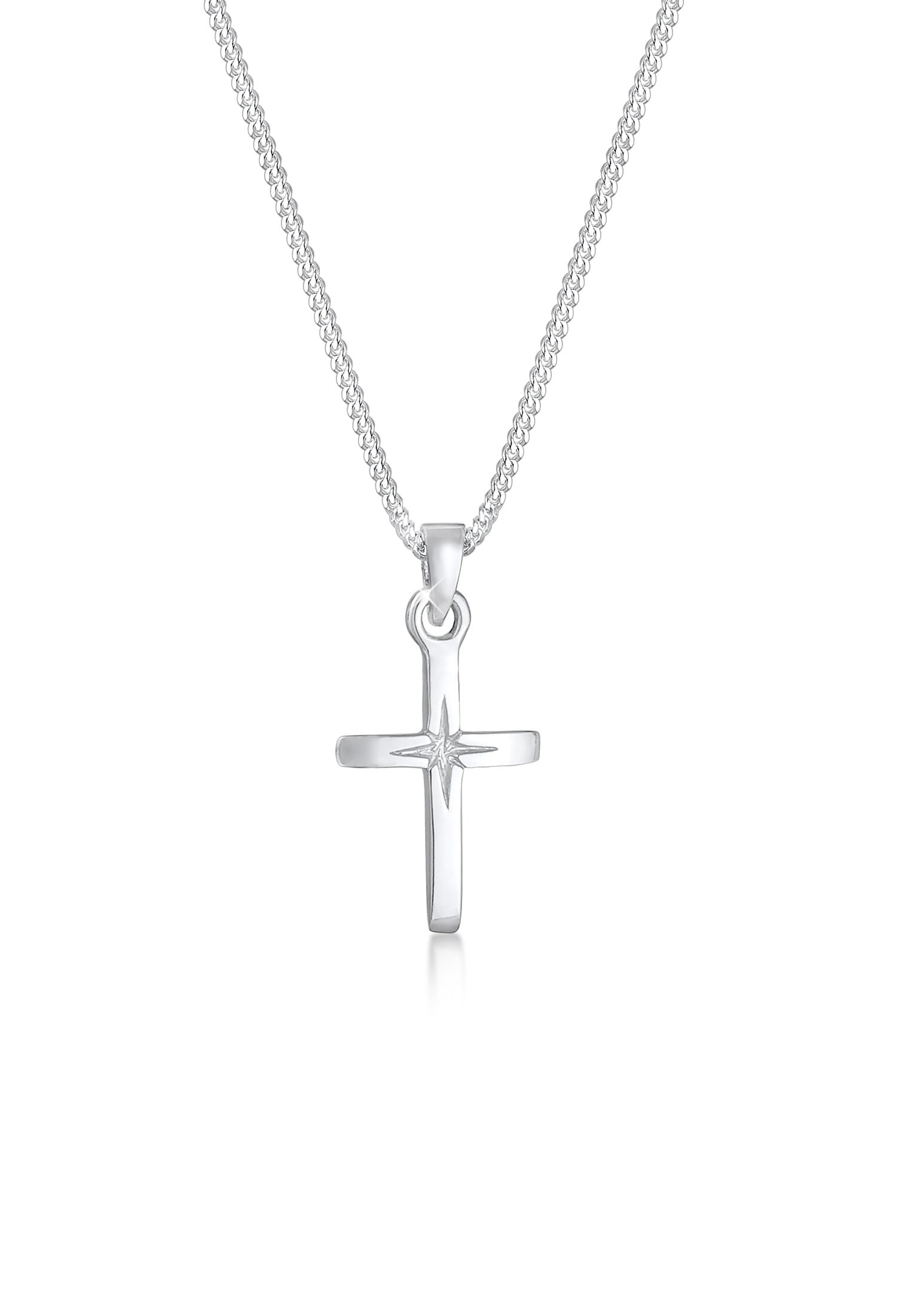 Elli Kette mit Anhänger »Halskette Kreuz Anhänger Klassik Kommunion 925 Silber«