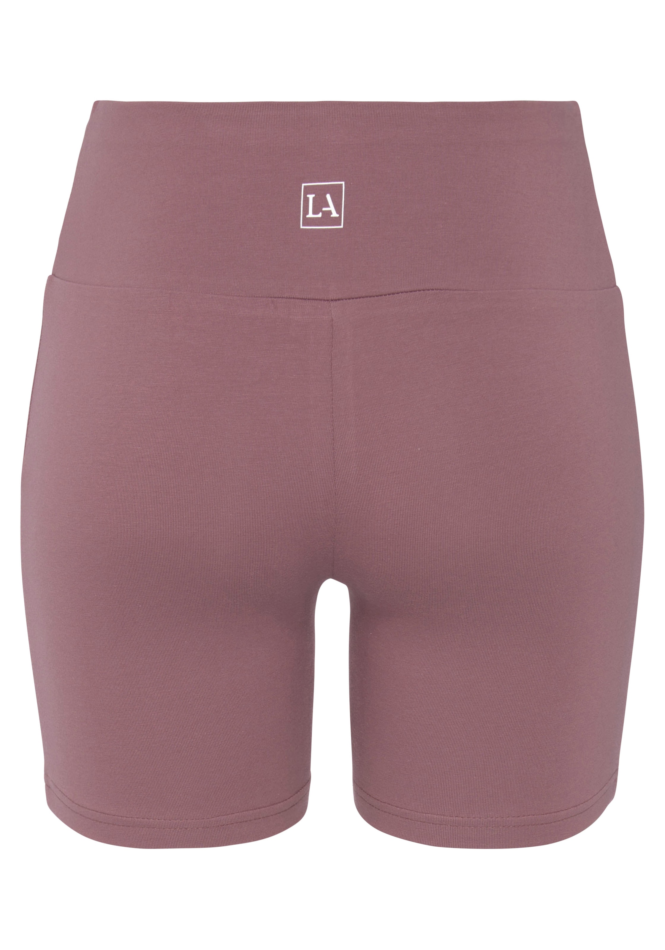 LASCANA Shorts, mit breitem Bündchen und Logodruck