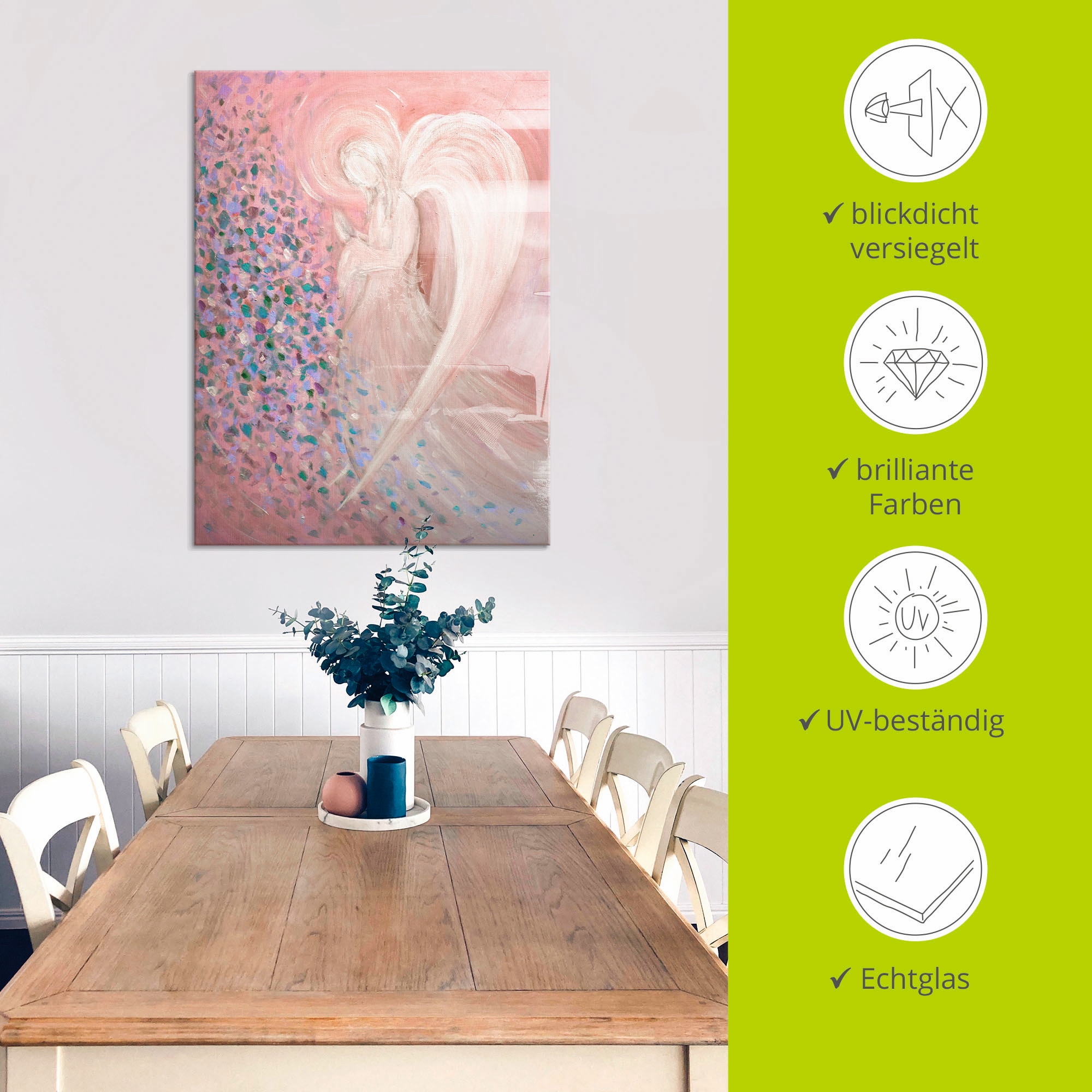 Artland Glasbild »Engelbild - pastell«, Religion, (1 St.), in verschiedenen Größen