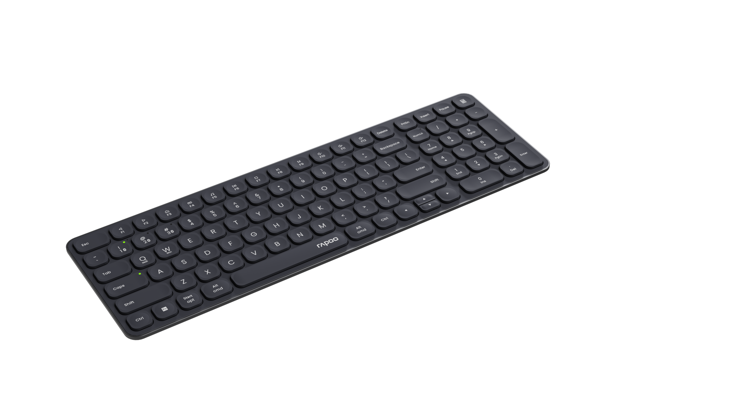 Rapoo Ultra-Slim-Bluetooth-Tastatur »E9310M, Kabellose, ultraflache Multi-Mode-Tastatur, QWERTZ« (Fn-Tasten | Multimedia-Tasten | Ziffernblock)