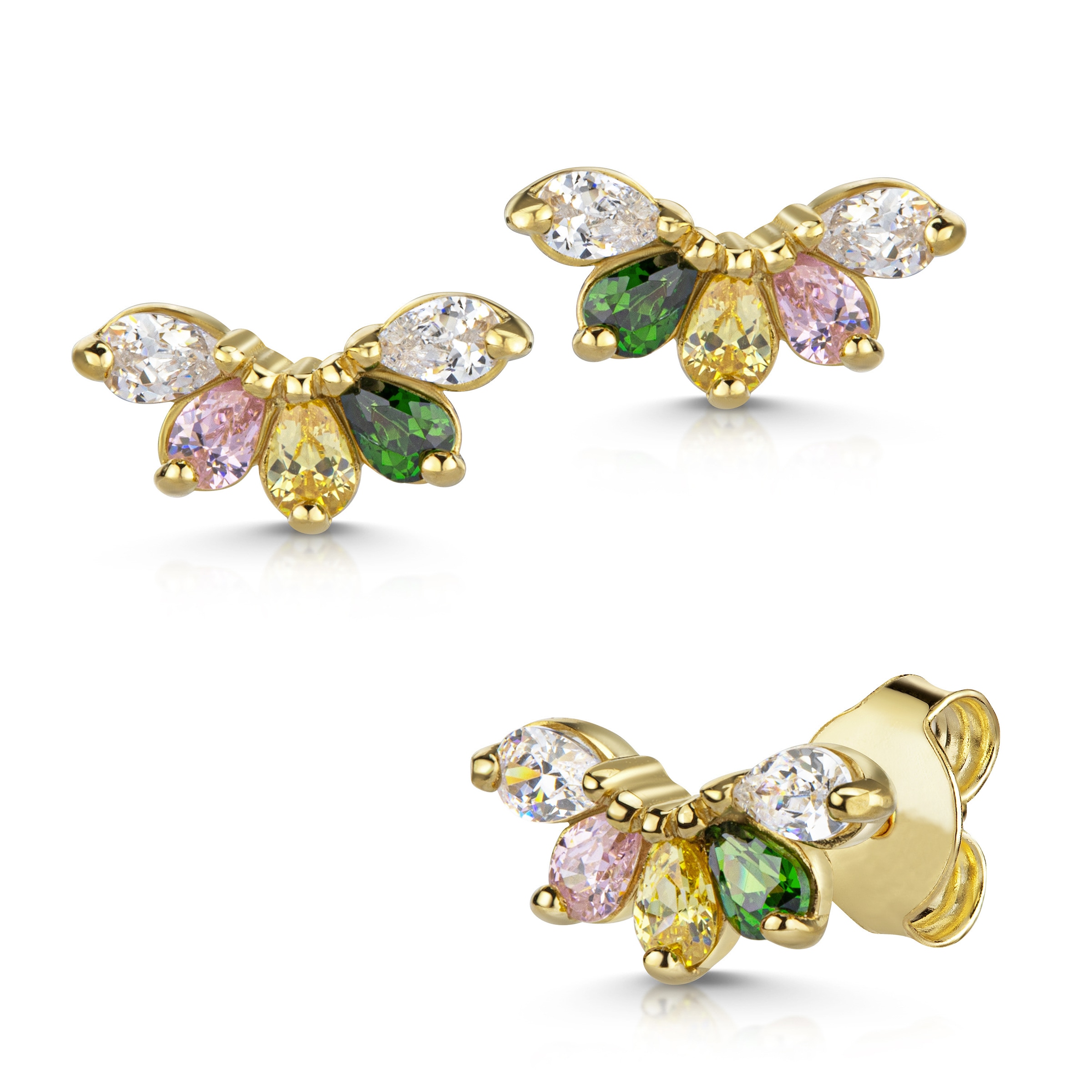 Firetti Paar Ohrstecker »Schmuck Geschenk Silber 925 Ohrschmuck Ohrringe Flower Blume« Made in Germany - mit Zirkonia (synth.)