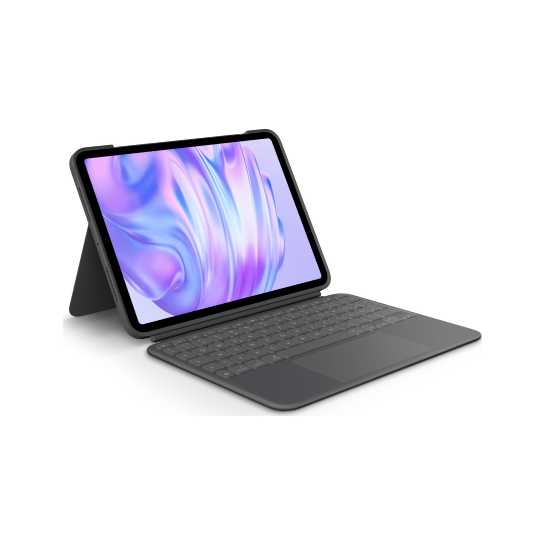 Logitech Tastatur »Combo Touch«, (Angenehmes Tippen-verstellbare Füße-ausklappbare Füße-Touchpad-Schutzhülle-iOS Sondertasten-Multimedia-Tasten-Lautstärkeregler-Handgelenkauflage)