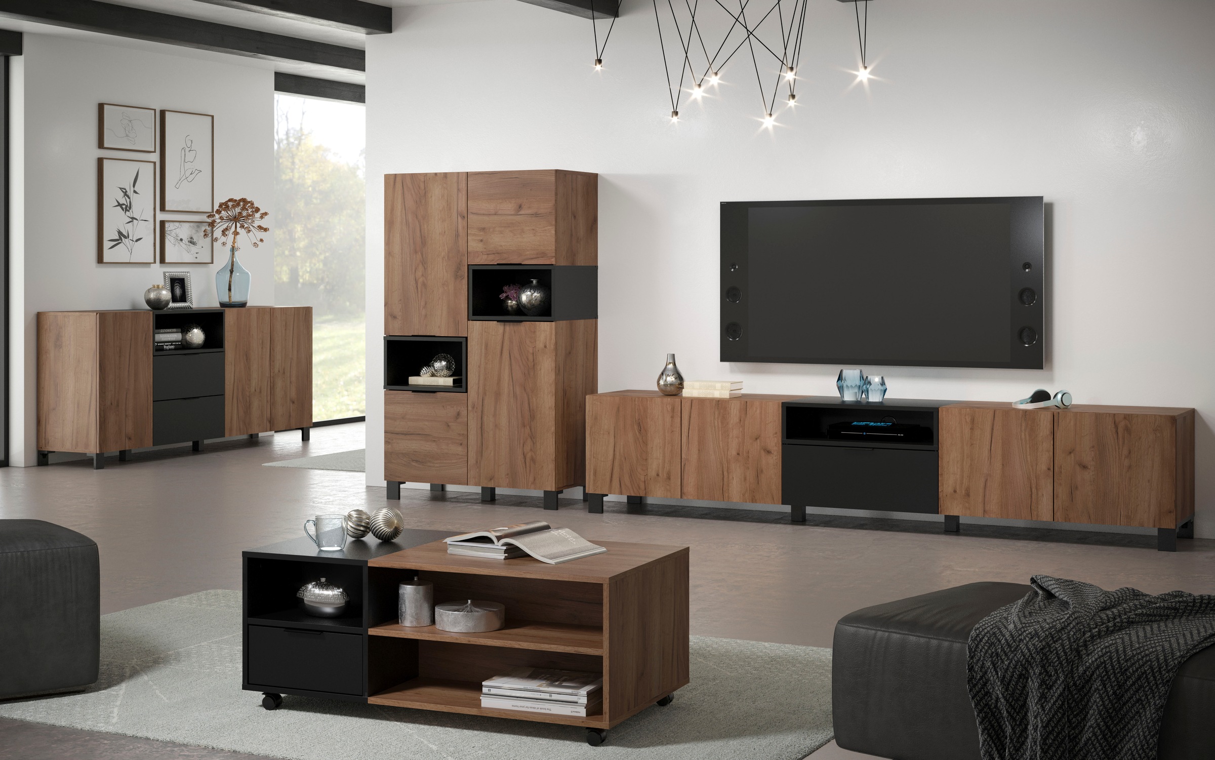 INOSIGN Couchtisch »Kriens«, Eleganter Wohnzimmertisch auf Rollen - Maße (B/T/H) 110/60/44 cm
