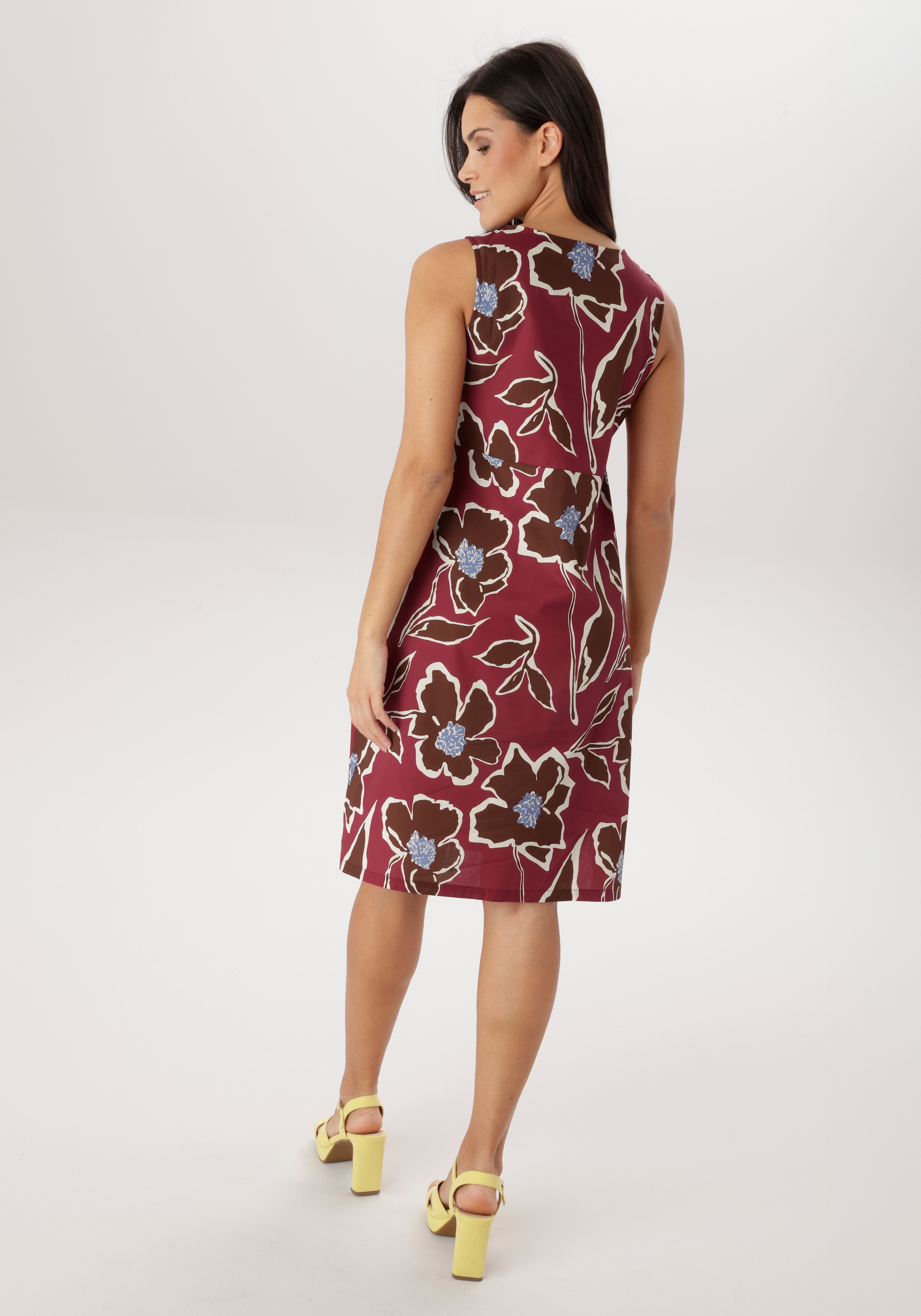 Aniston SELECTED Sommerkleid mit malerischen Blumen, Blüten und Blättern - NEUE KOLLEKTION