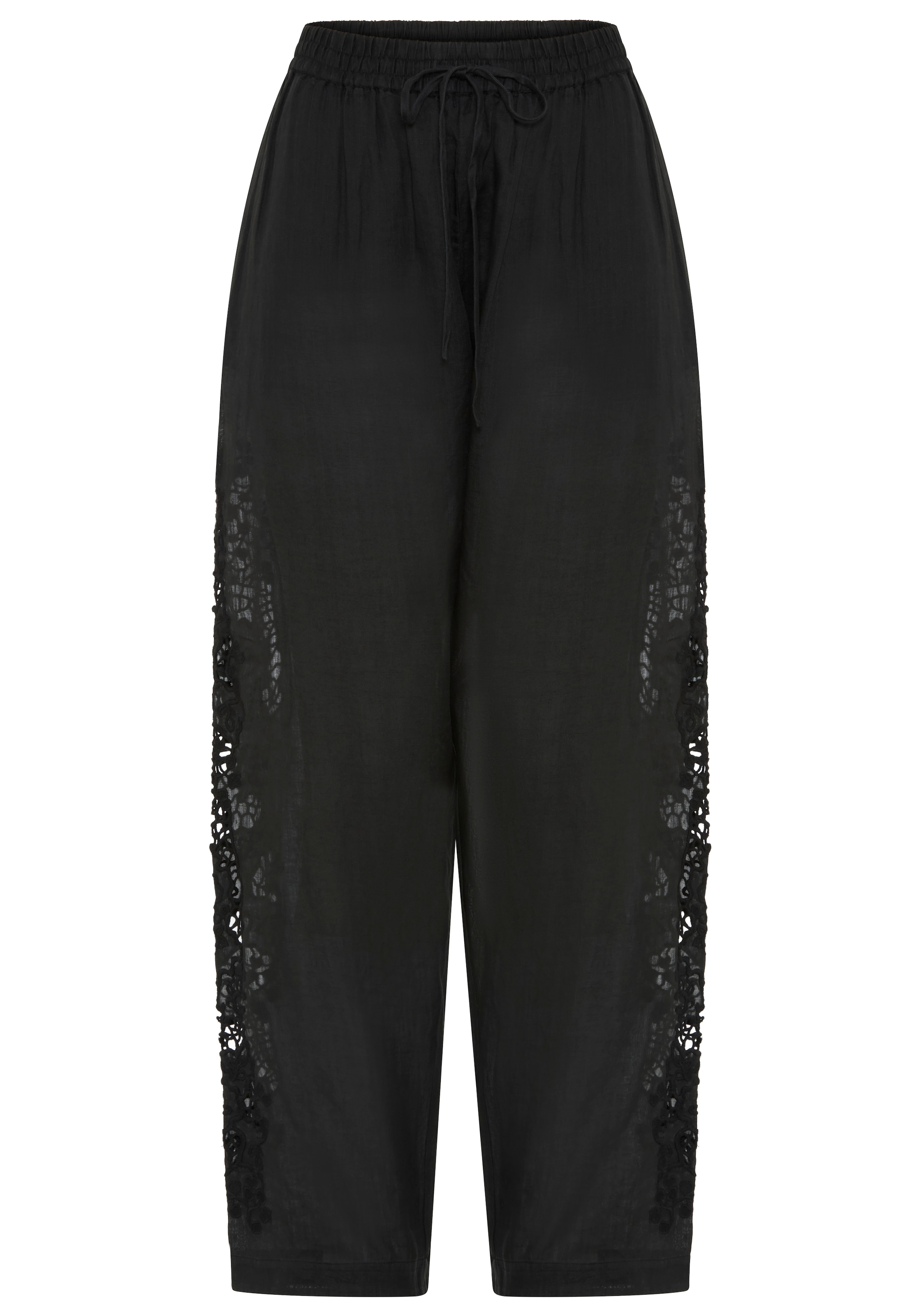 BOSS ORANGE Schlupfhose »Trika Premium Damenmode«  mit dekorativer Lochstickerei, Barrel Shape