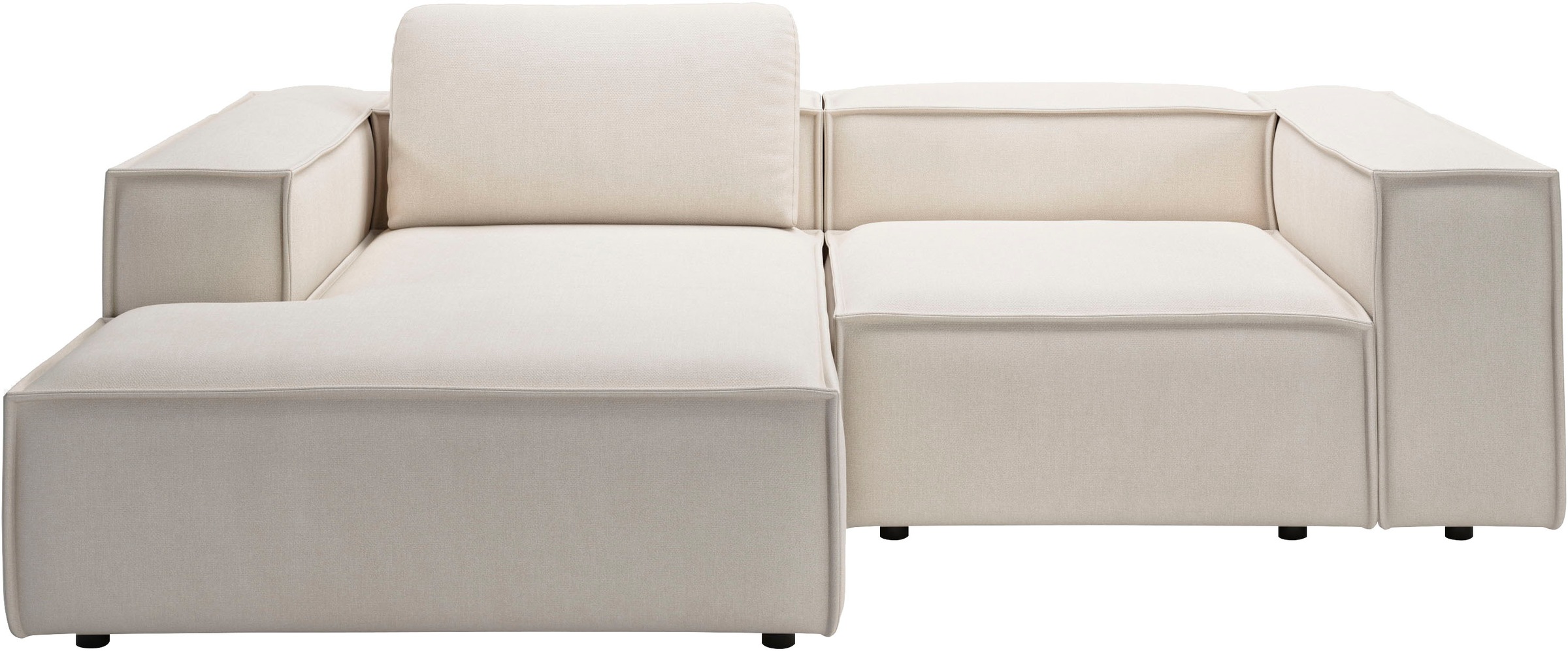 Places of Style Ecksofa »Watertown, kompakte L-Form, 246 cm breite für kleinere Räume«, modernes Ecksofa mit Feincordbezug, platzsparend & bequem