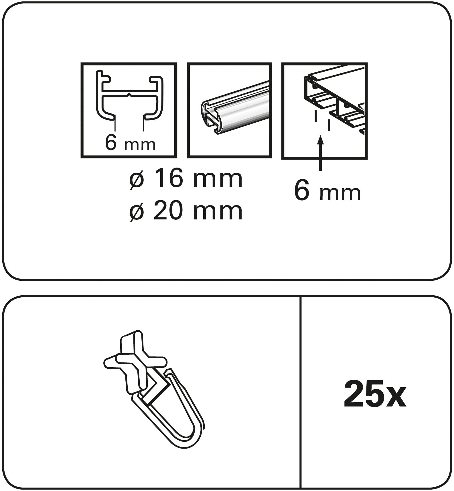GARDINIA Gardinengleiter »X-Gelenkgleiter« Serie Aluminium-Vorhangschienen Set Lucy