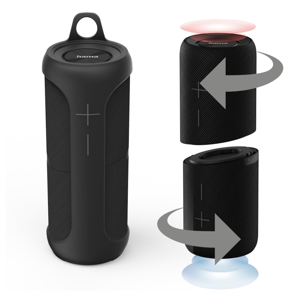 Hama Bluetooth-Lautsprecher »Bluetooth Lautsprecher IPX7 (kabellos wasserdicht Doppelte Akku-Power)«