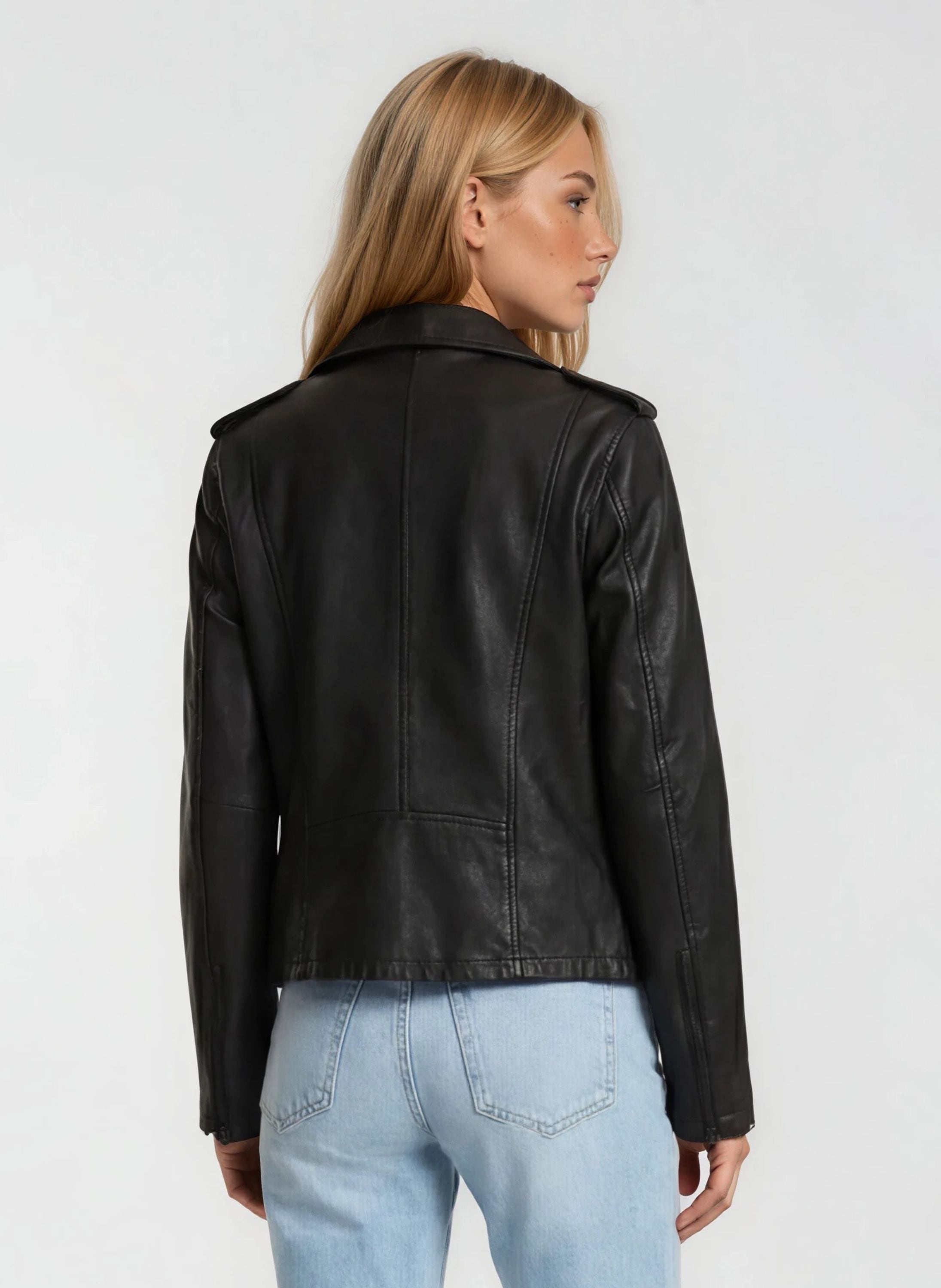trueprodigy Lederjacke »Taja Asymmetrischer doppelreihiger Reißverschluss« ohne Kapuze