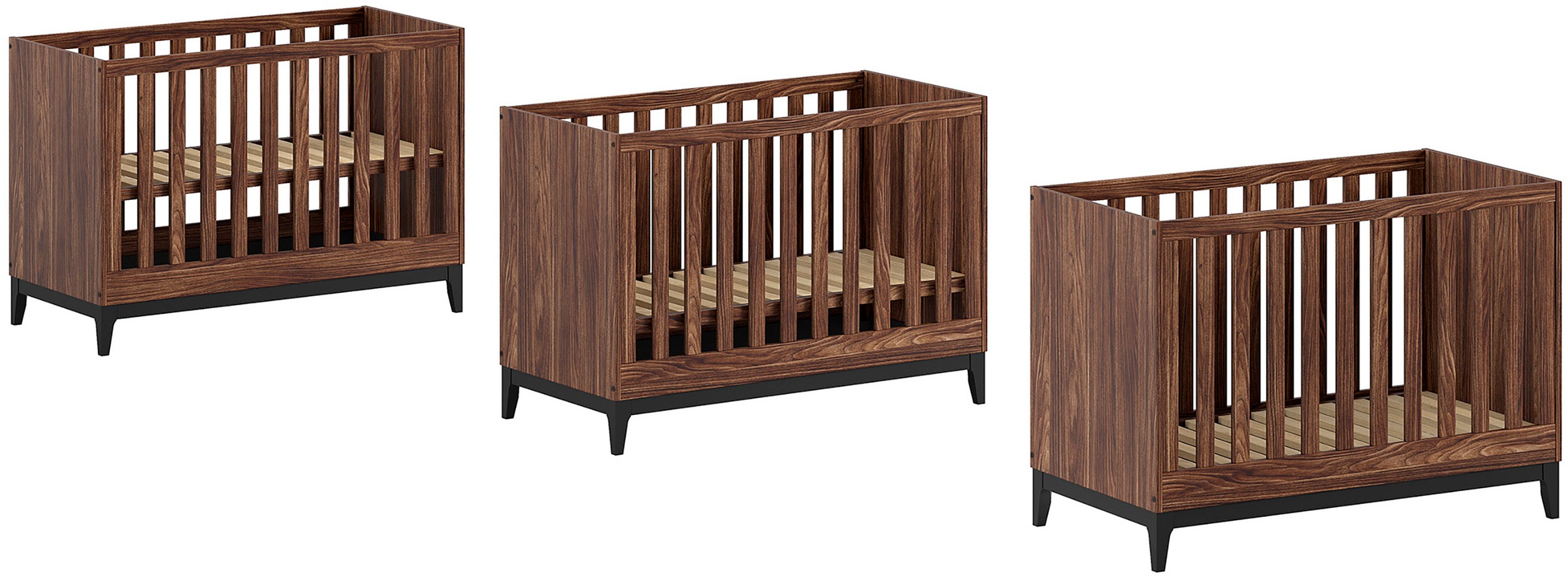 Vipack Babymöbel-Set »Ilyas, das perfekte Set für Ihr Kinderzimmer« 3 tlg. Pflegeleichte Oberfläche, Nussbaum Dekor