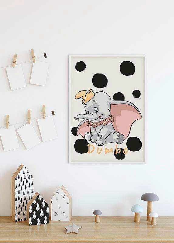 Komar Bild »Dumbo Dots« Disney 1 Stk. tlg. Wandbild zur Dekoration im Kinderzimmer - ohne Rahmen