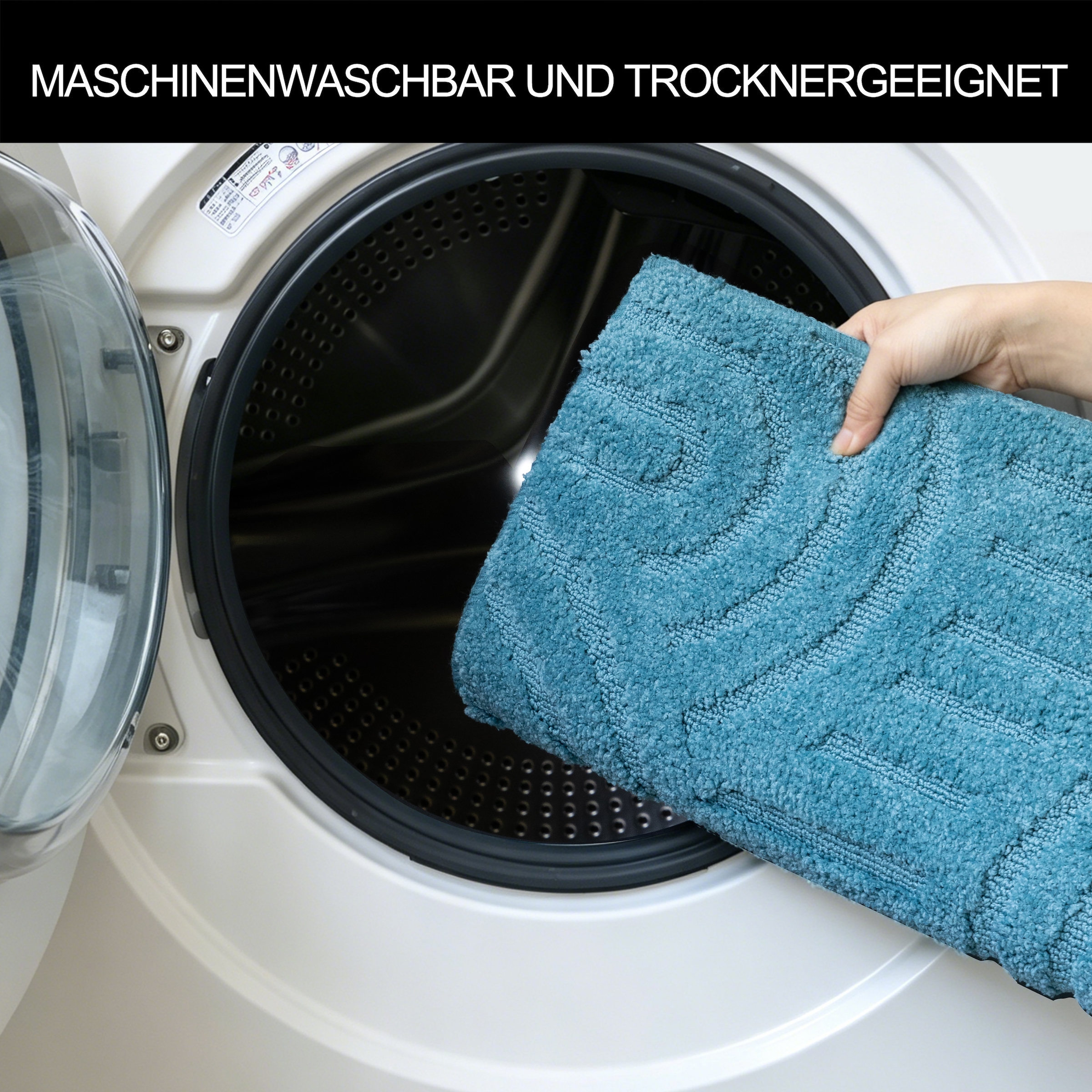 OTTO home Badematte »Zen, Badvorleger, Badezimmer Teppich, Duschvorleger« Höhe 10 mm rutschhemmend beschichtet fußbodenheizungsgeeignet | schnell trocknend Uni Farben, Hoch-Tief-Effekt, modernes Muster, Zen