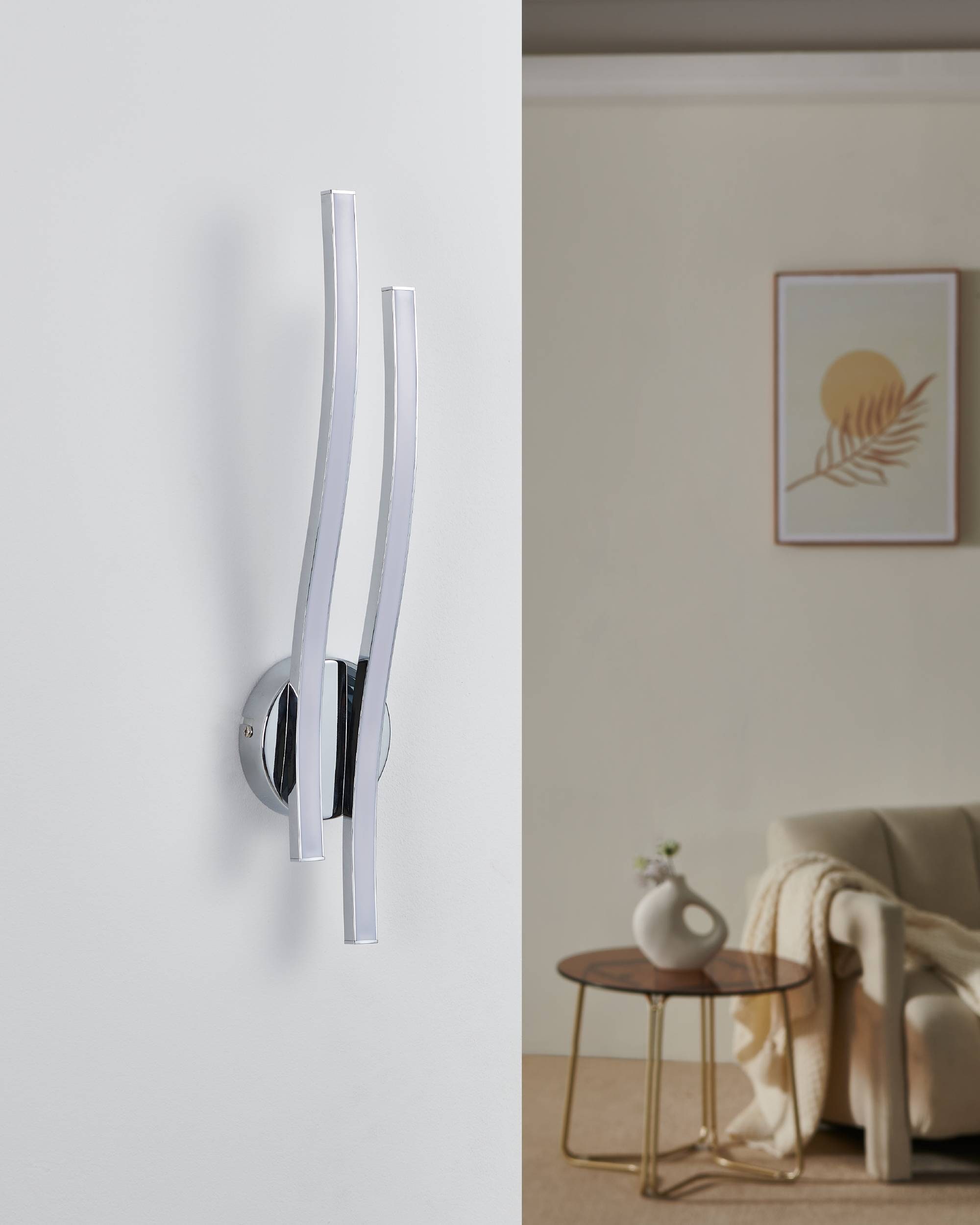 EGLO Wandleuchte »Valmora Wandlampe, Alu und Kunststoff, Wohnzimmerlampe, Flurlampe« LED-Modul 1 Stk. Warmweiß EGLO LED Wandlampe Valmora, Kunststoff, Farbe: Chrom