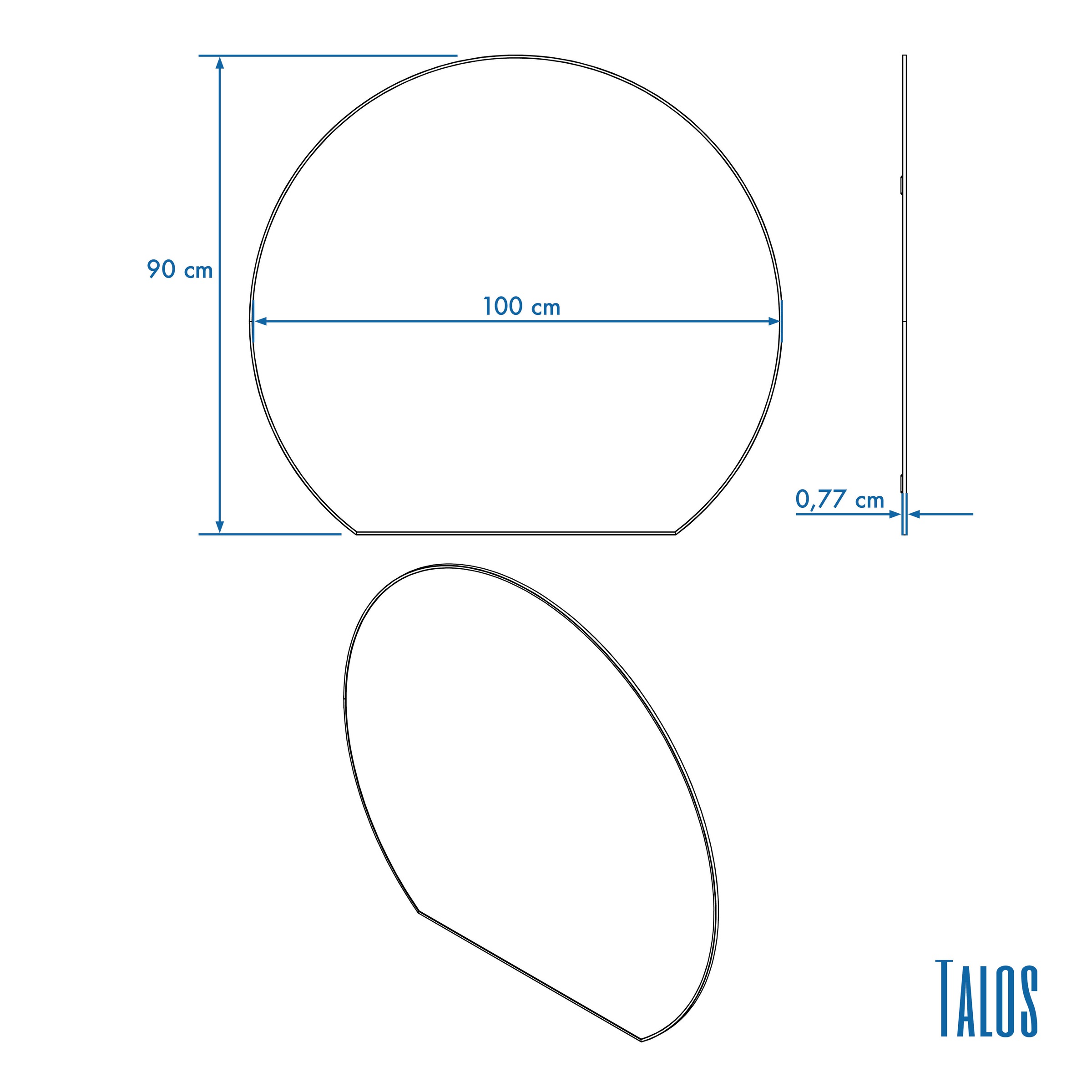 Talos Badspiegel »Picasso gold Ø 100 cm«, hochwertiger Aluminiumrahmen