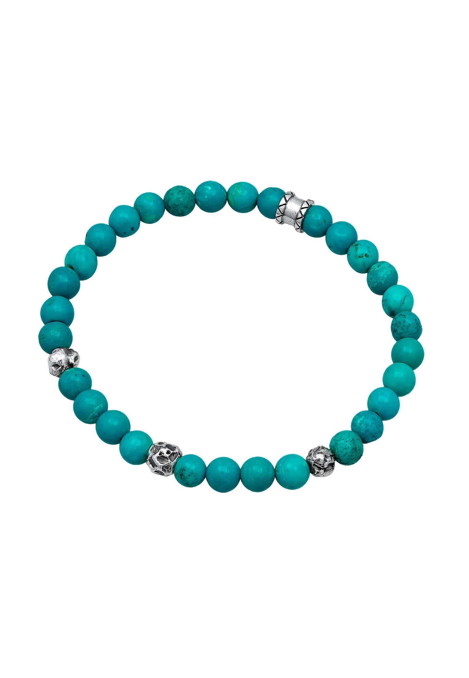 Kuzzoi Armkette »Armband Herren Howlith Türkis Stein Bead 925er Silber«