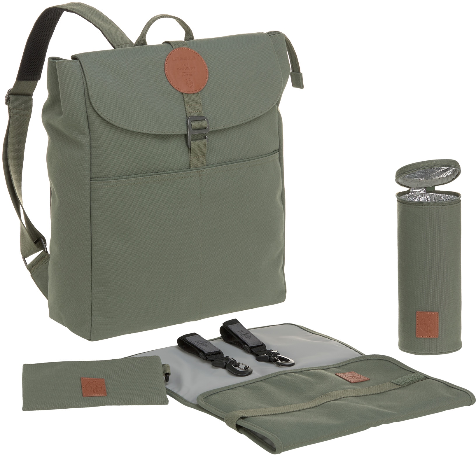 LÄSSIG Wickelrucksack »Green Label, Adventure, live«, PETA-approved vegan; zum Teil aus recyceltem Material