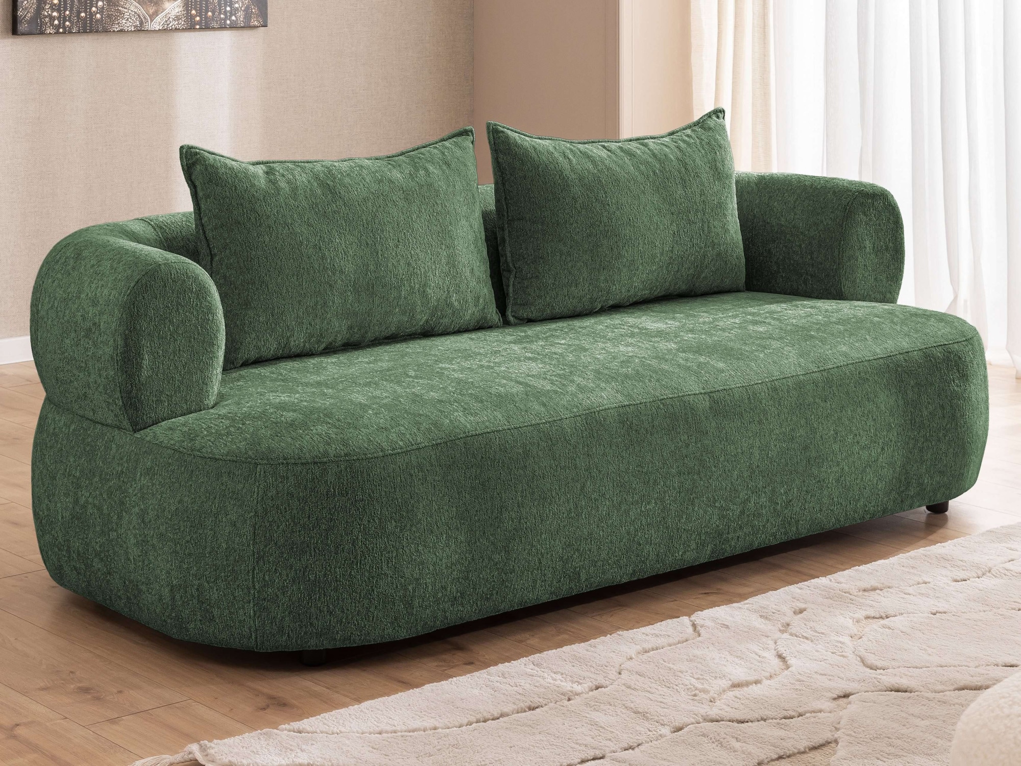 Home affaire 3-Sitzer »LUSSAC 3-Sitzer Design-Sofa mit Zierkissen, Maße B/T/H: 202/123/78 cm« hoher Sitzkomfort und modernes Design, Sofa ohne Bettfunktion