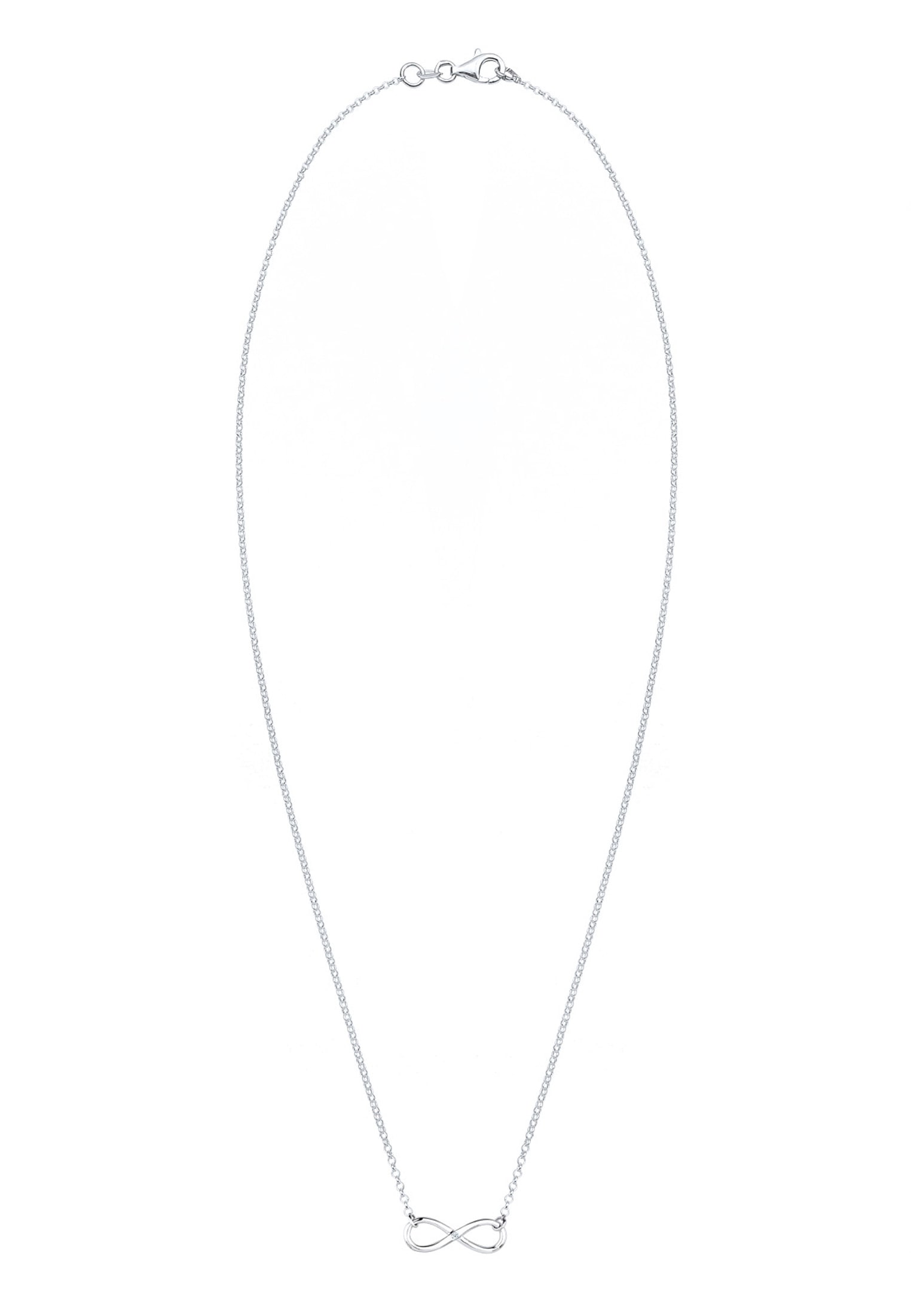 Elli DIAMONDS Silberkette »Halskette Infinity Pure Diamant (0.03 ct.) 925 Silber«