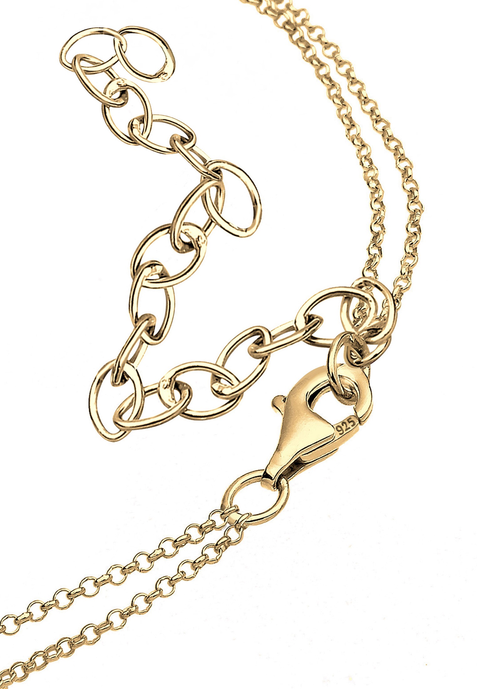 Elli Ohrring und Ketten Set »Schmuckset Plättchen Layer Look 925 Sterling Silber vergoldet«