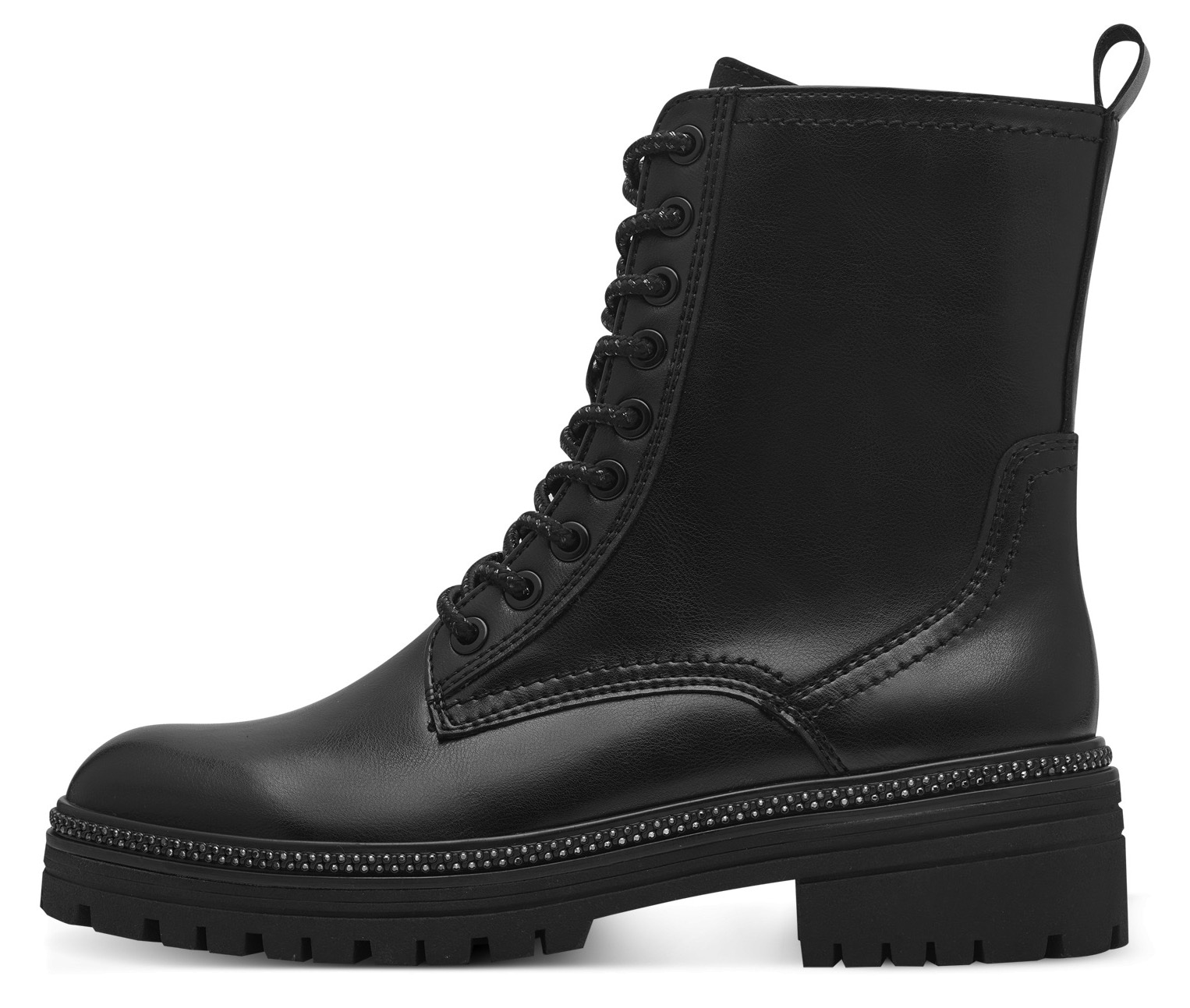 MARCO TOZZI Schnürstiefelette, Blockabsatz, Schnürboots mit Nieten am Sohenrand