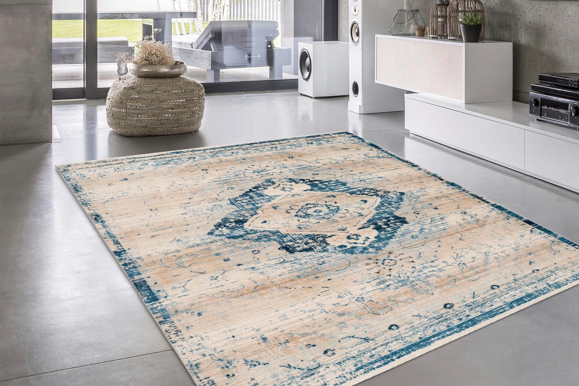 my home Teppich »Marina« rechteckig 5 mm Höhe Wohnzimmer