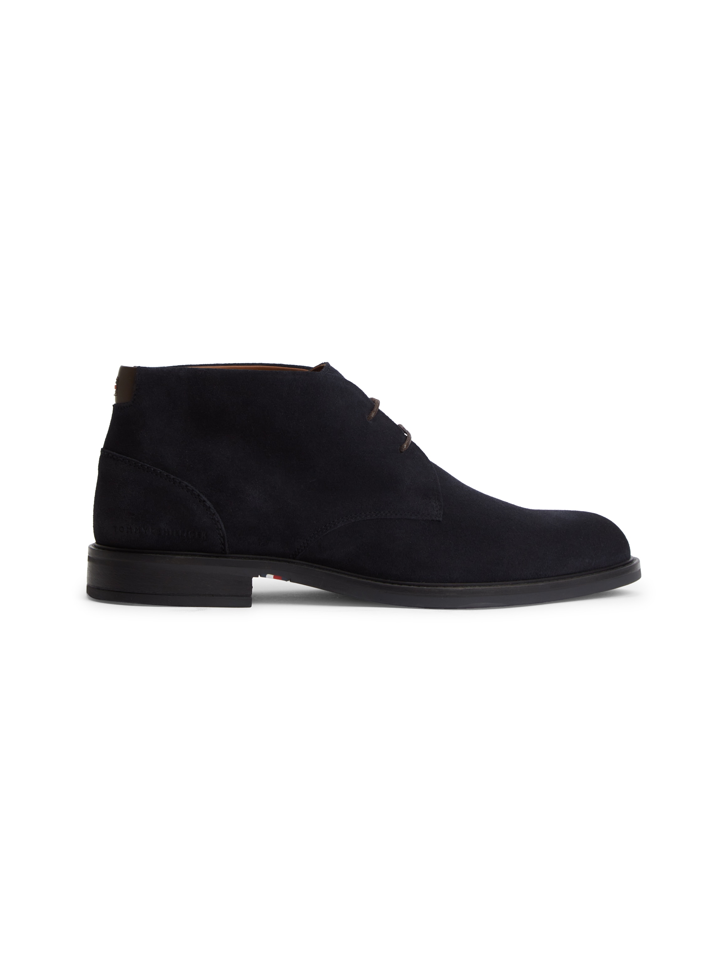 Tommy Hilfiger Schnürstiefelette »CORPORATE DRESSY SUEDE LACE BOOT«  Boots mit Kontrastbesatz an der Ferse