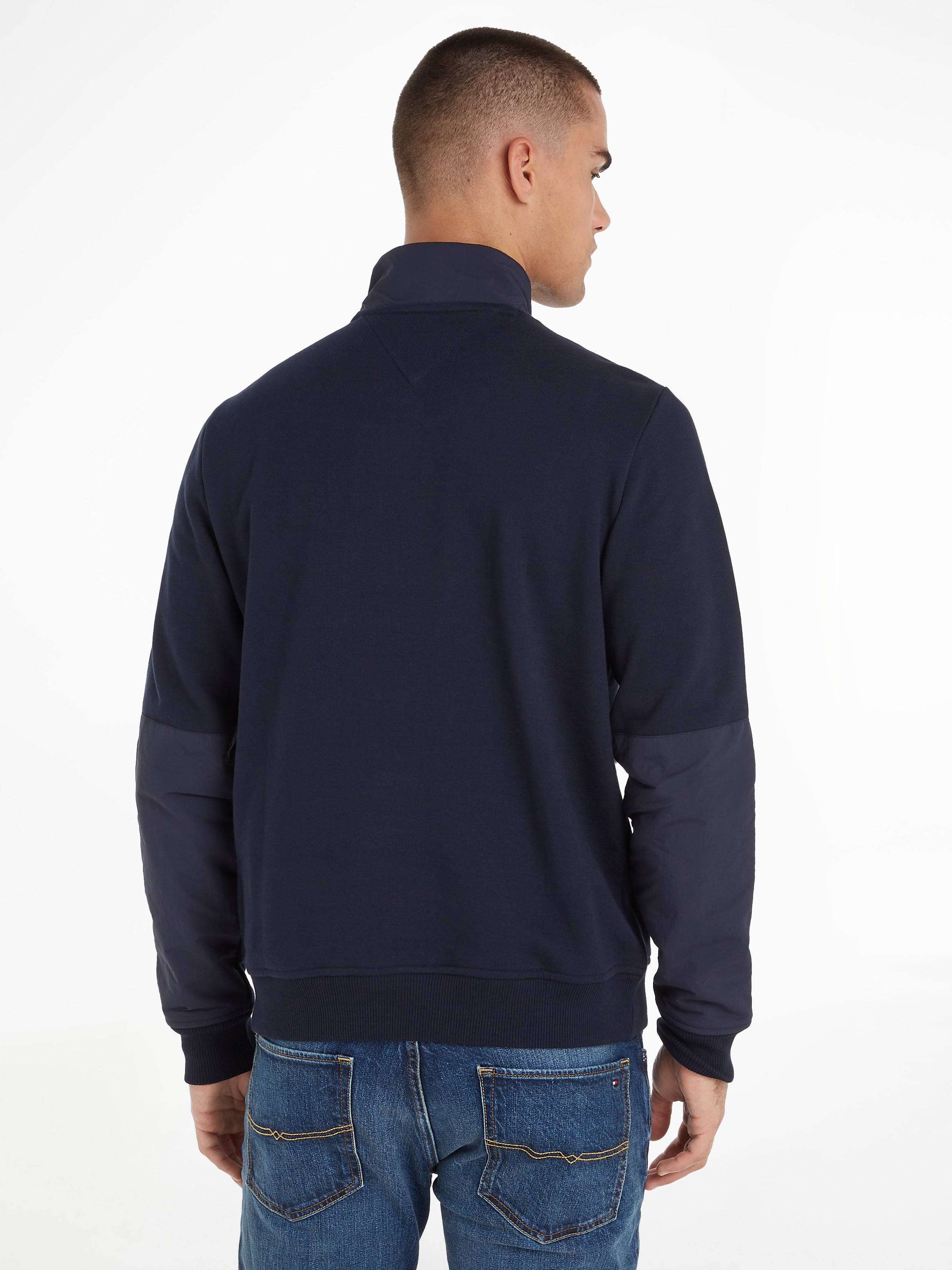 Tommy Hilfiger Sweatshirt »MONOTYPE MIX MEDIA HALF ZIP«, mit Einsätzen in anderen Materialien