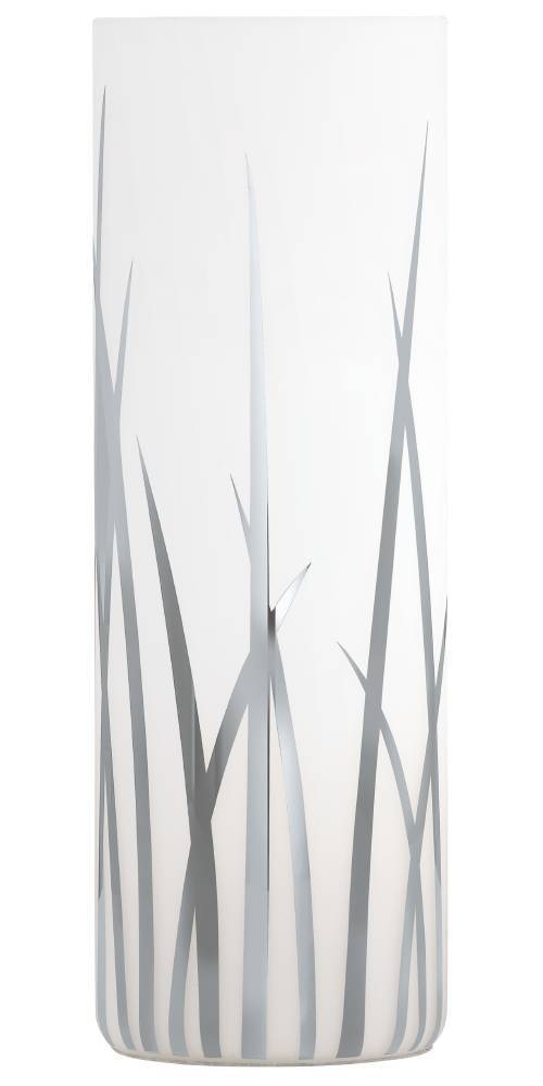 EGLO Tischleuchte »RIVATO Tischlampe, Nachttischlampe, Glas mit Dekor, weiß, chrom, E27«, 1 flammig, Leuchtmittel E27 | Leuchtmittel wechselbar-ohne Leuchtmittel, Gräser-Dekor, elegant, modern, Wohnzimmer, Schlafzimmer, 26x9cm