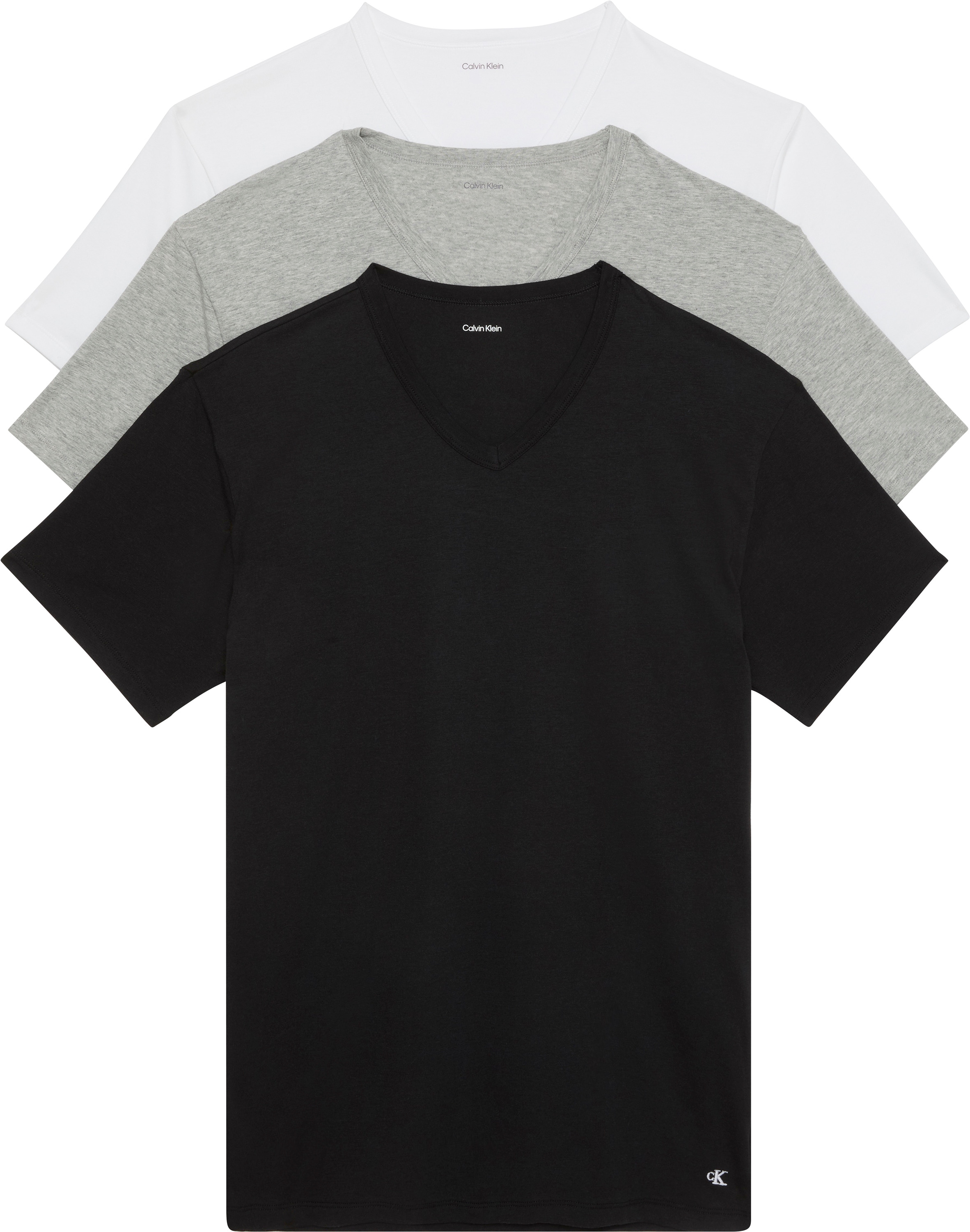 Calvin Klein Underwear T-Shirt »S/S V NECK 3PK«, (Packung, 3 tlg., 3er-Pack), mit Logo am Saum