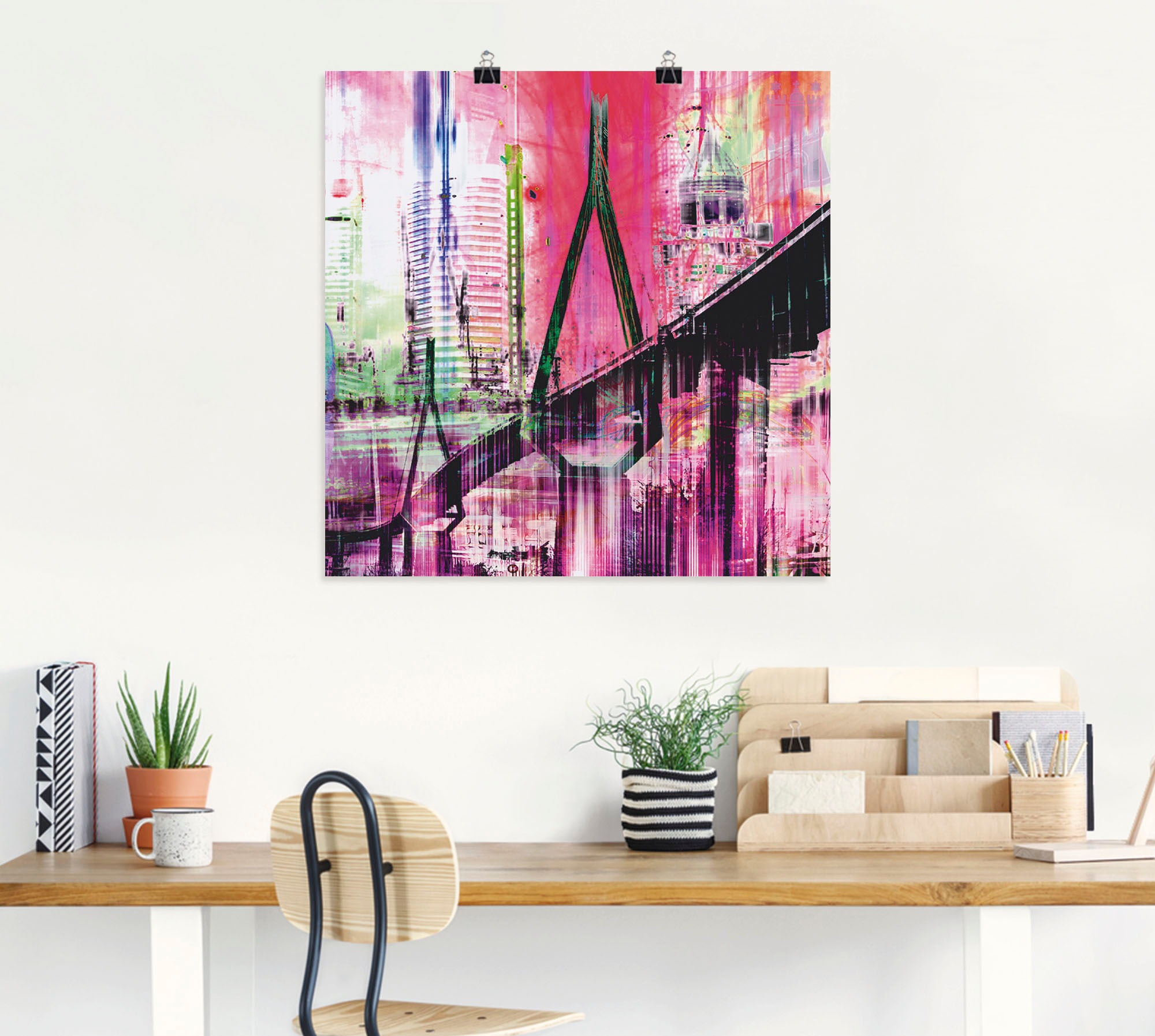 Artland Wandbild »Hamburg Skyline Collage IV«, Deutschland, (1 St.), als Leinwandbild, Wandaufkleber oder Poster in versch. Größen