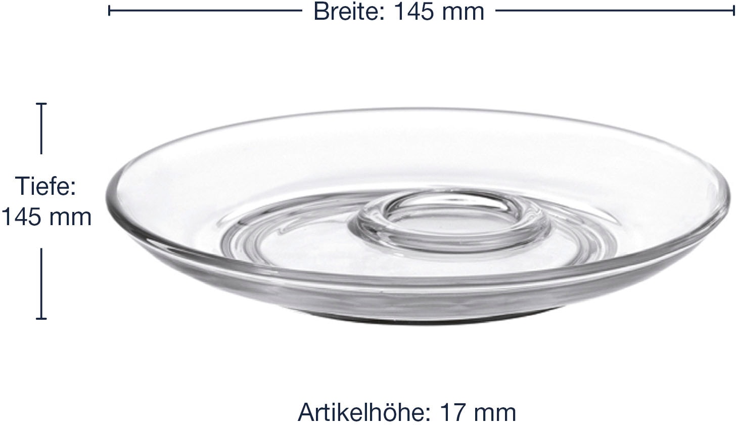 LEONARDO Untertasse »Senso«, (Set, 6 St.), Glas, Ø 15 cm