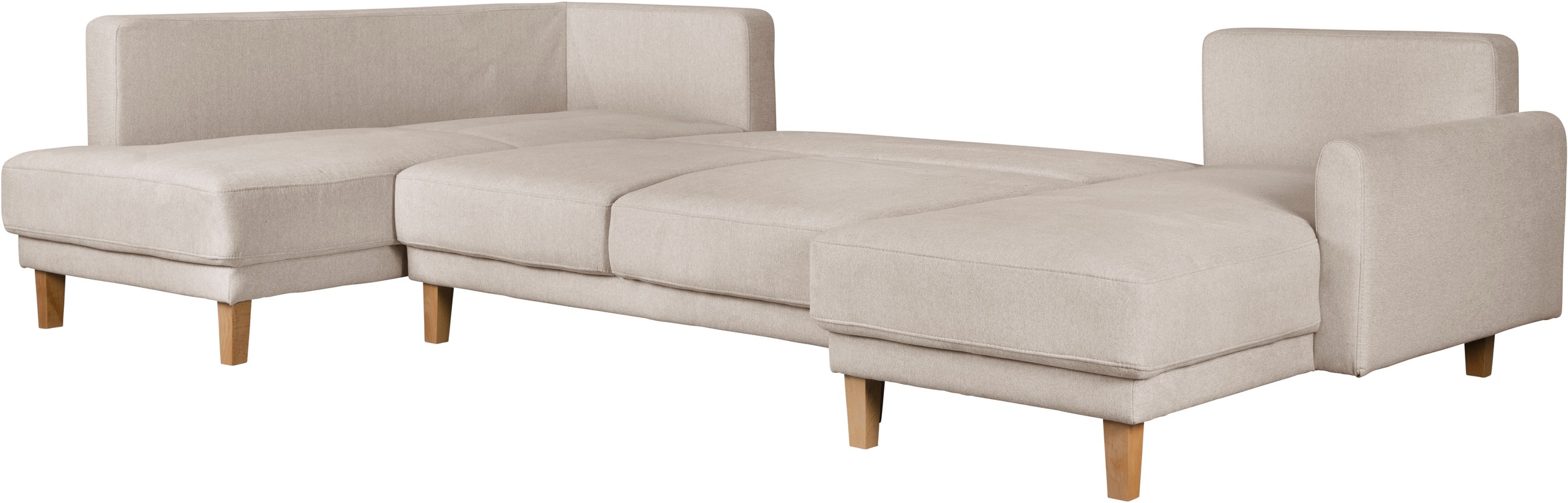 Home affaire Wohnlandschaft »TRIPLO U-Form wahlweise mit Schlaffunktion, B/T/H: 310/192/90 cm«, Schlafsofa, auch mit Bettkasten, Steppung im Rückenkissen