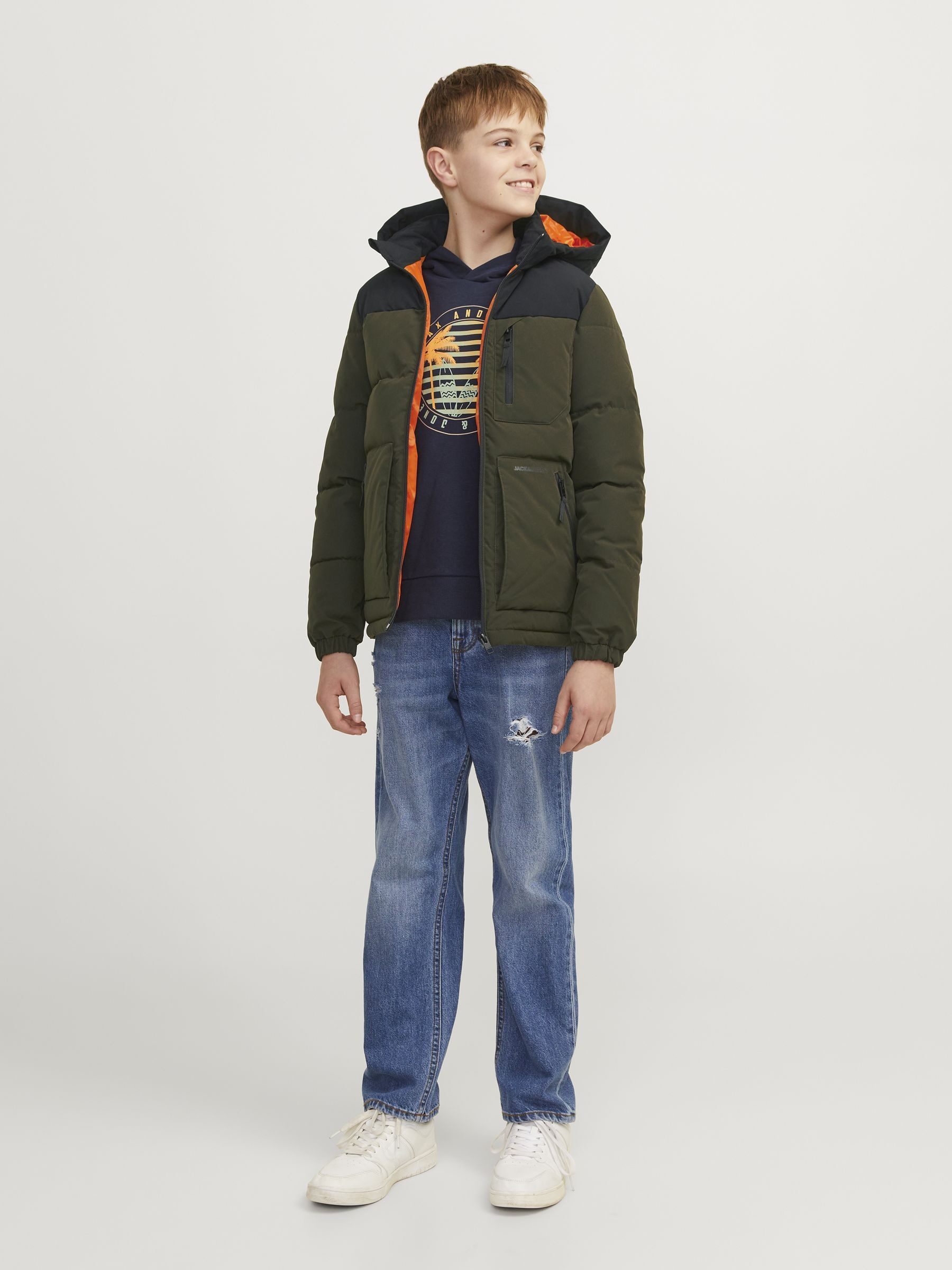 Jack & Jones Junior Steppjacke »JJEOTTO PUFFER JACKET SN JNR«, mit Kapuze